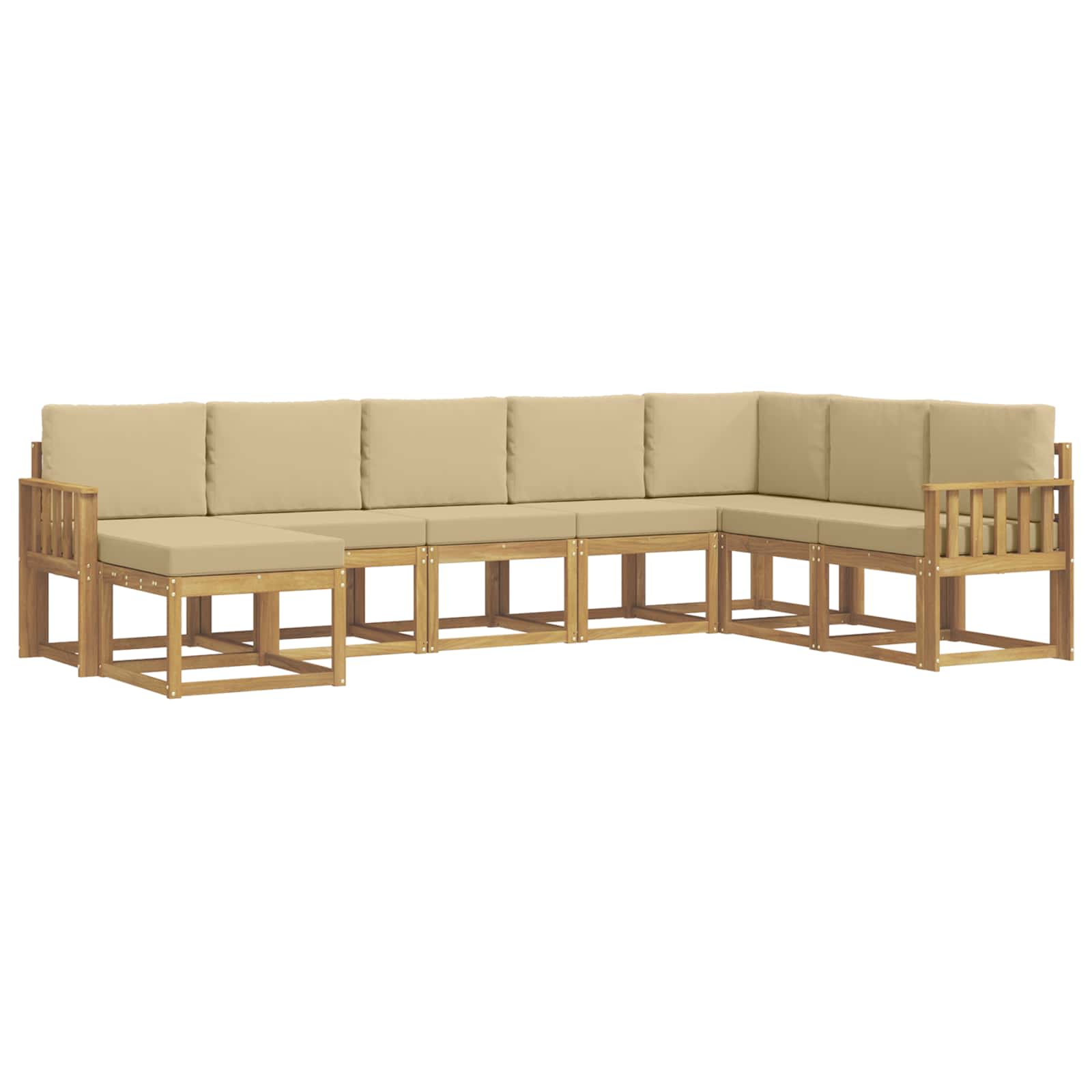 Buiten bankenset met kussen 8 pcs Wit en Beige is nu te koop bij PeponiXL, paradijselijk wonen!
