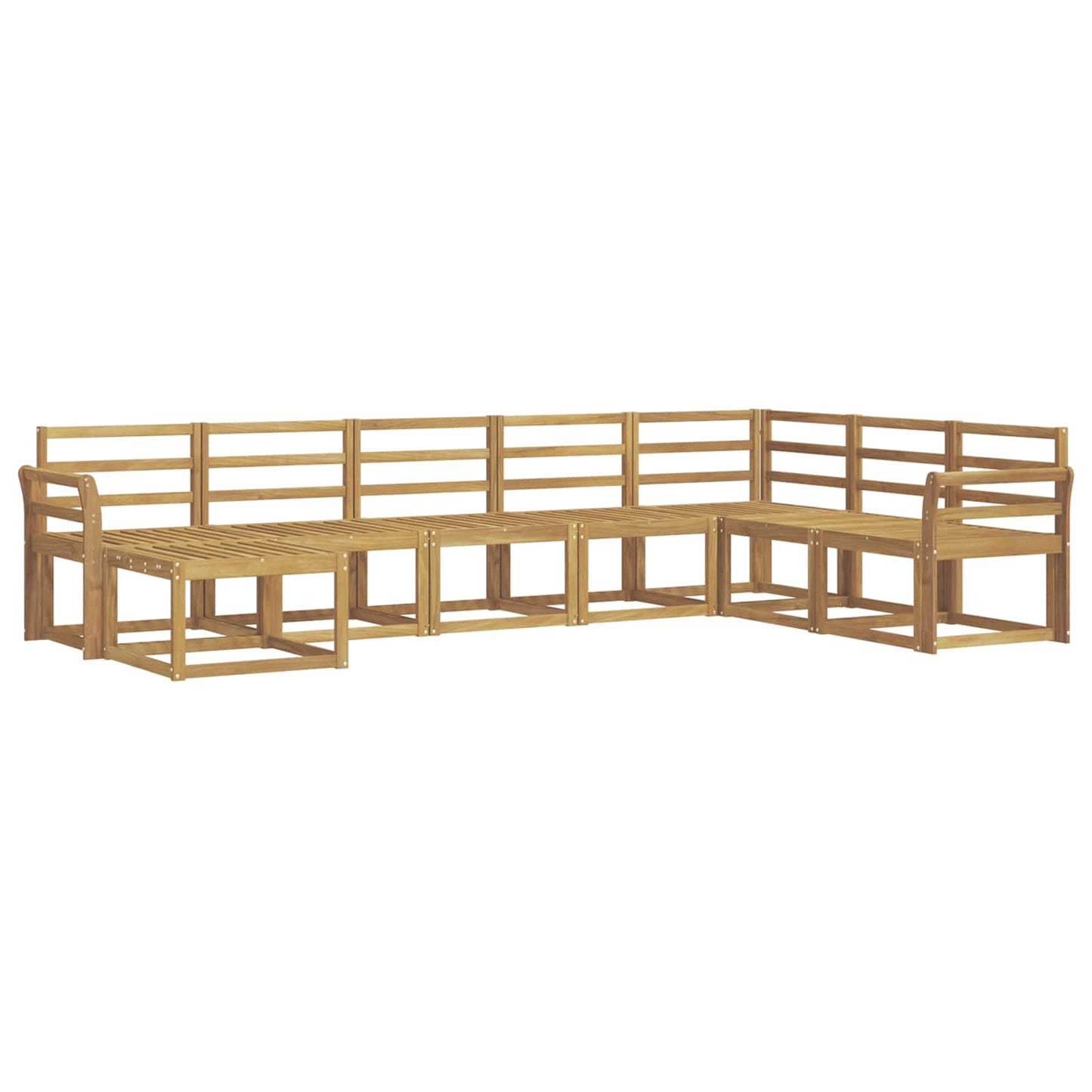 Buiten bankenset 8 pcs Wit Massief Acaciahout