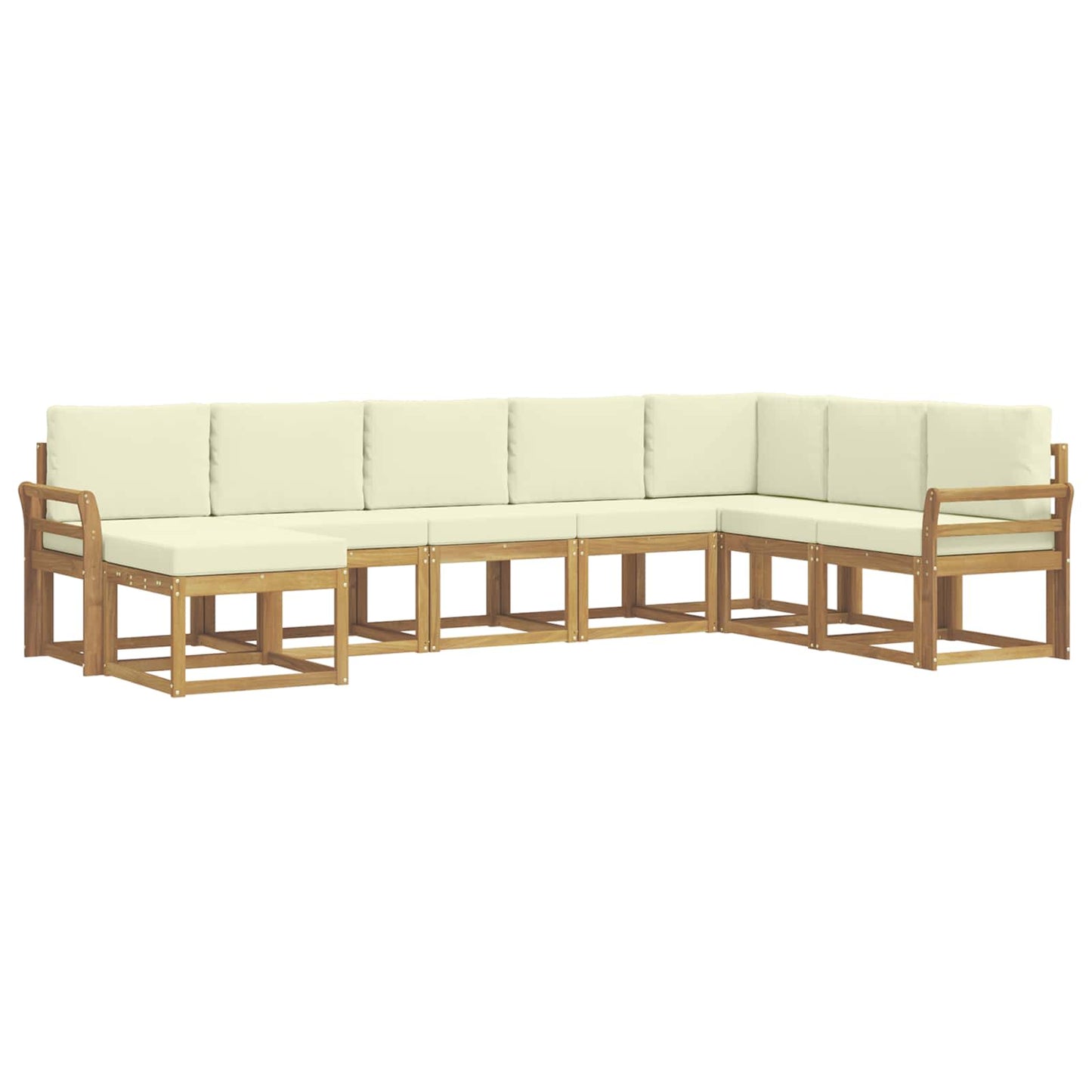 Buiten bankenset met kussen 8 pcs Wit en crèmekleurig is nu te koop bij PeponiXL, paradijselijk wonen!