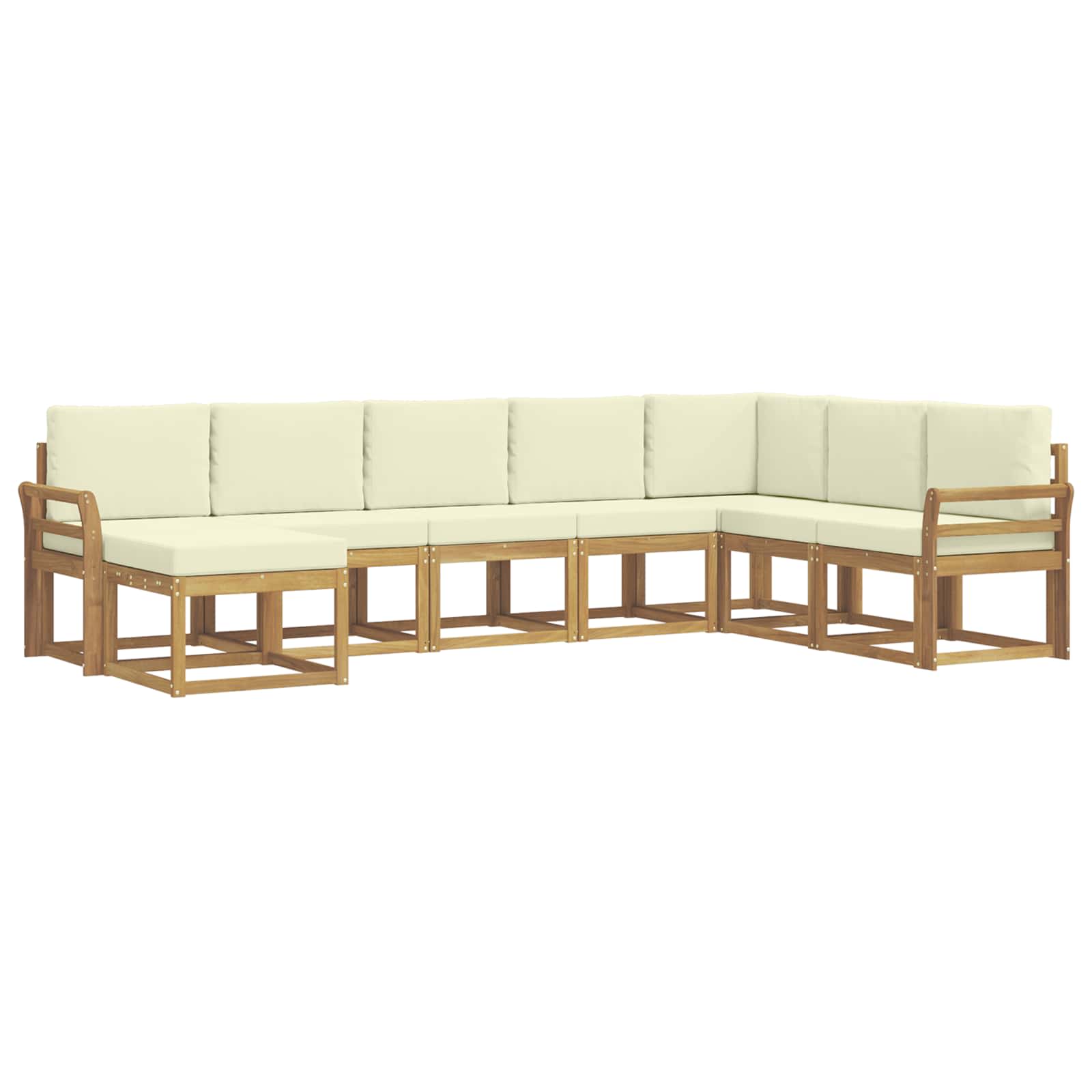 Buiten bankenset met kussen 8 pcs Wit en crèmekleurig is nu te koop bij PeponiXL, paradijselijk wonen!