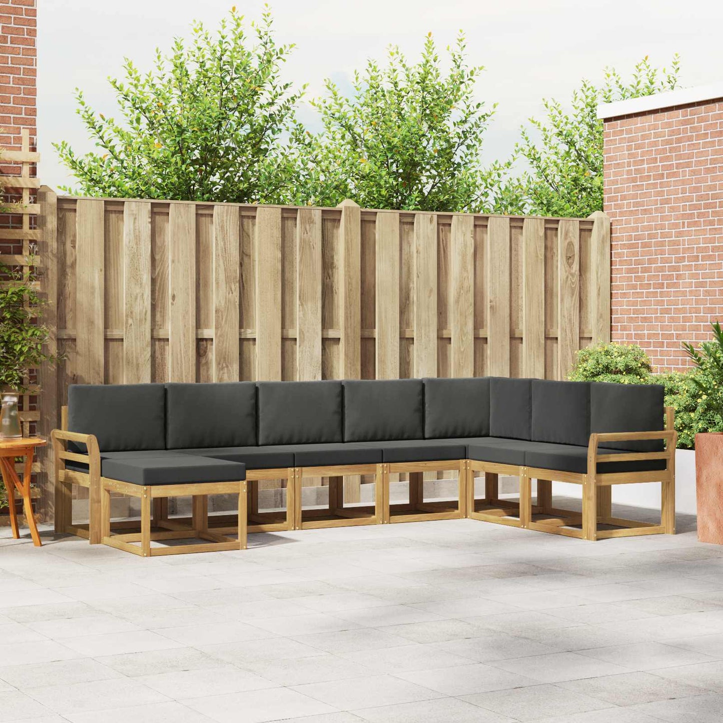 Buiten bankenset met kussen 8 pcs Wit en antracietkleurig is nu te koop bij PeponiXL, paradijselijk wonen!
