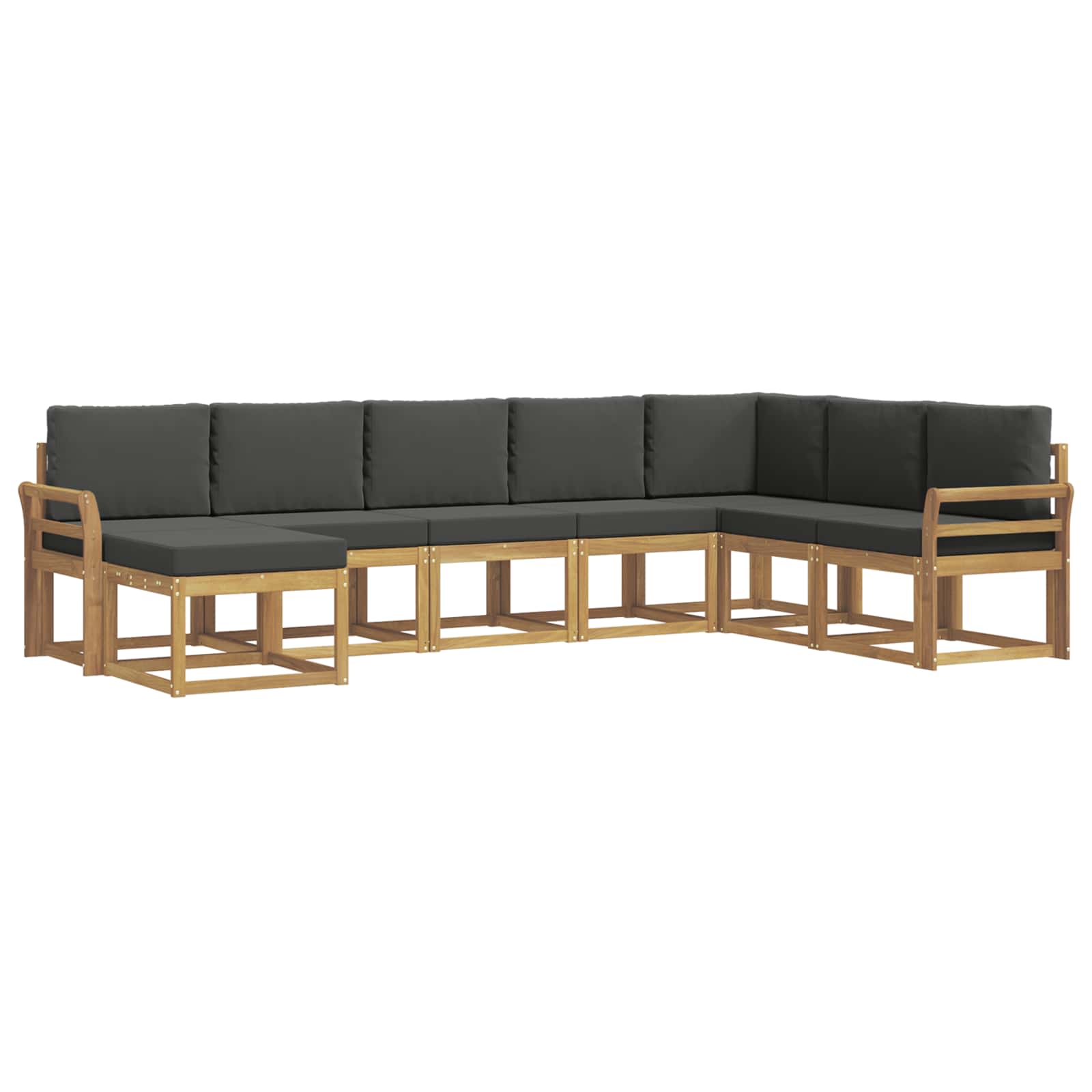 Buiten bankenset met kussen 8 pcs Wit en antracietkleurig is nu te koop bij PeponiXL, paradijselijk wonen!