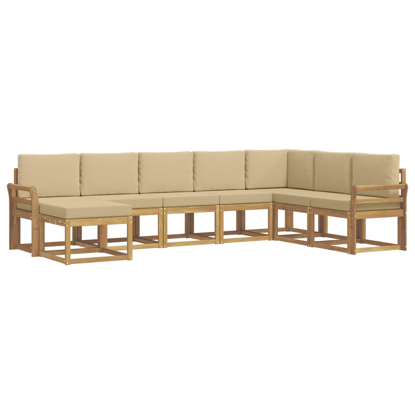 Buiten bankenset met kussen 8 pcs Wit en Beige is nu te koop bij PeponiXL, paradijselijk wonen!