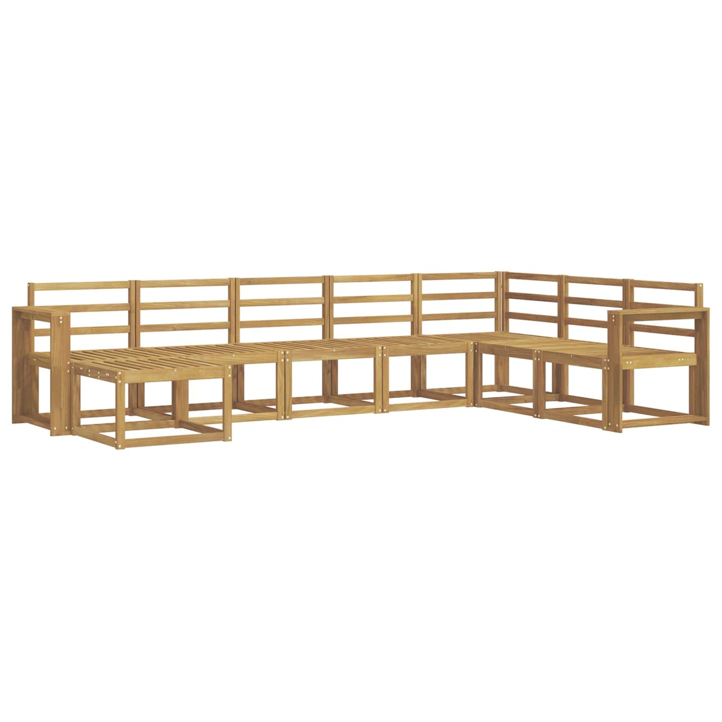 Buiten bankenset 8 pcs Wit Massief Acaciahout