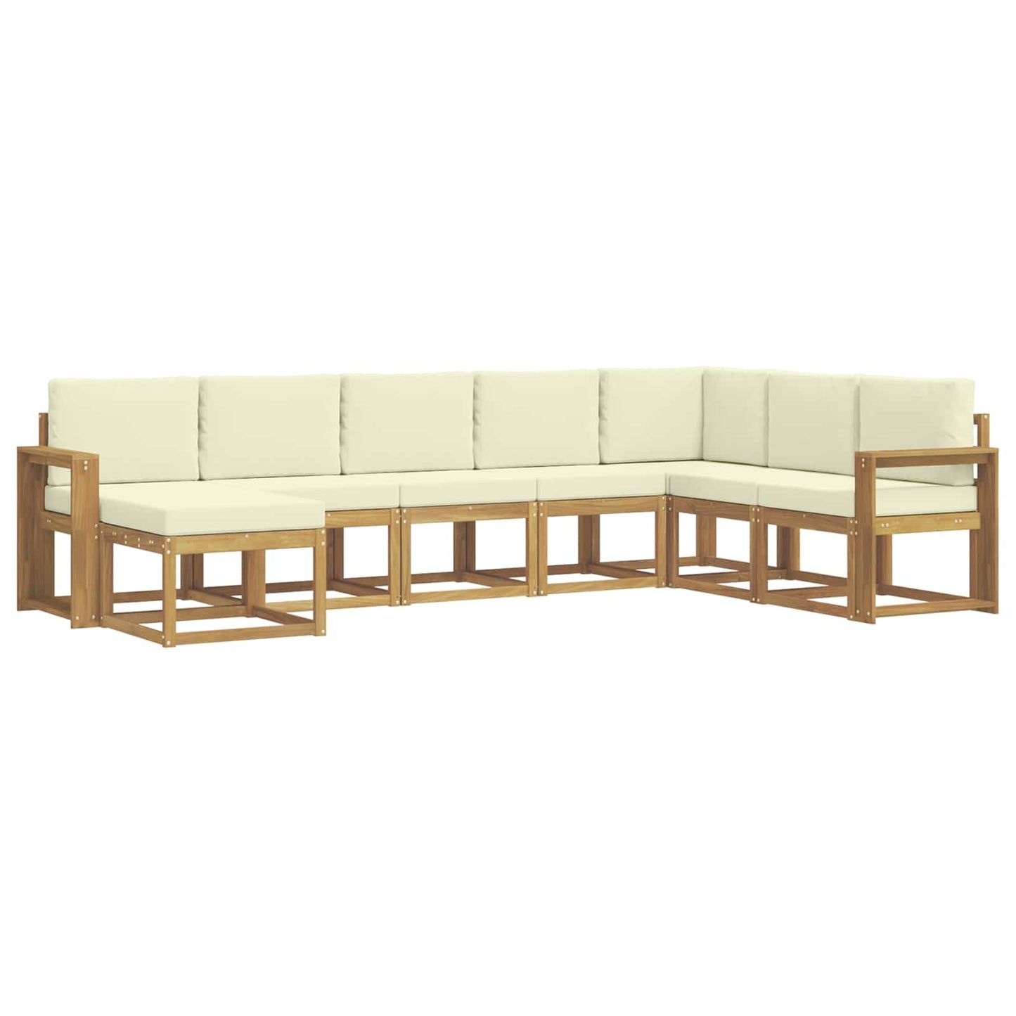 Buiten bankenset met kussen 8 pcs Wit en crèmekleurig is nu te koop bij PeponiXL, paradijselijk wonen!