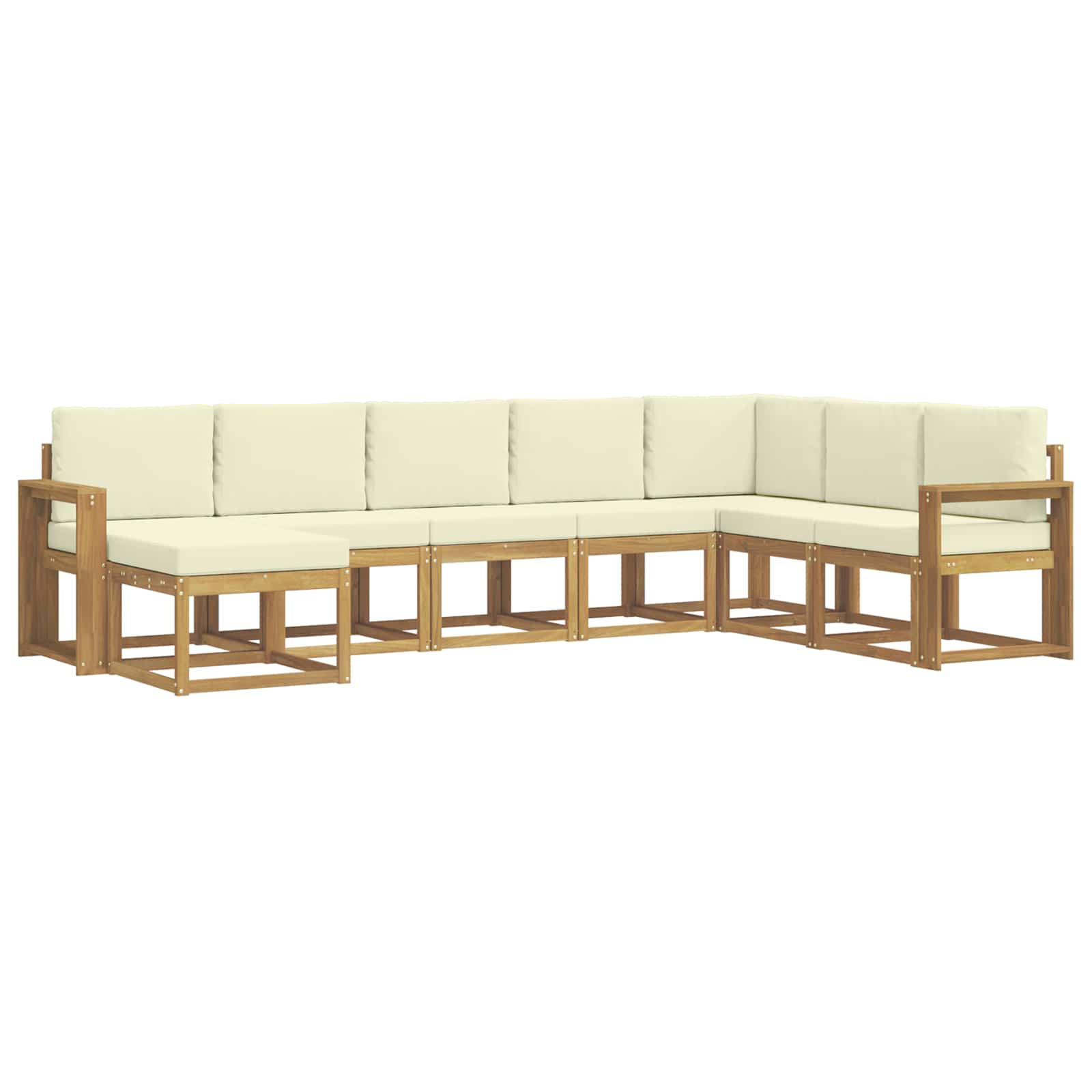 Buiten bankenset met kussen 8 pcs Wit en crèmekleurig is nu te koop bij PeponiXL, paradijselijk wonen!