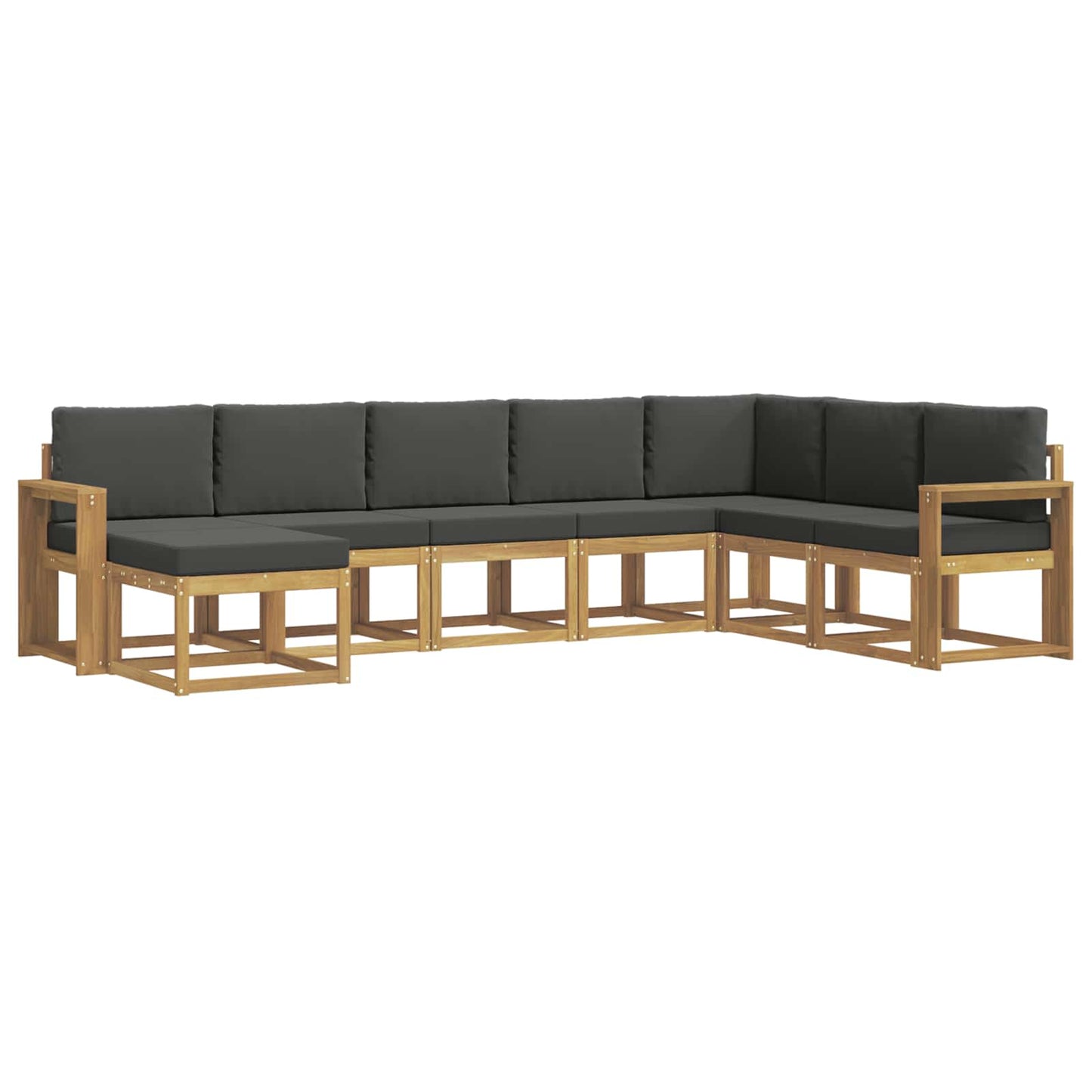 Buiten bankenset met kussen 8 pcs Wit en antracietkleurig is nu te koop bij PeponiXL, paradijselijk wonen!