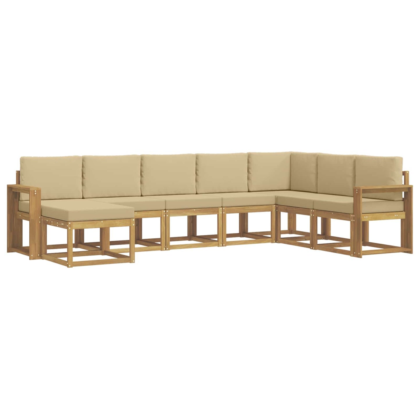 Buiten bankenset met kussen 8 pcs Wit en Beige is nu te koop bij PeponiXL, paradijselijk wonen!