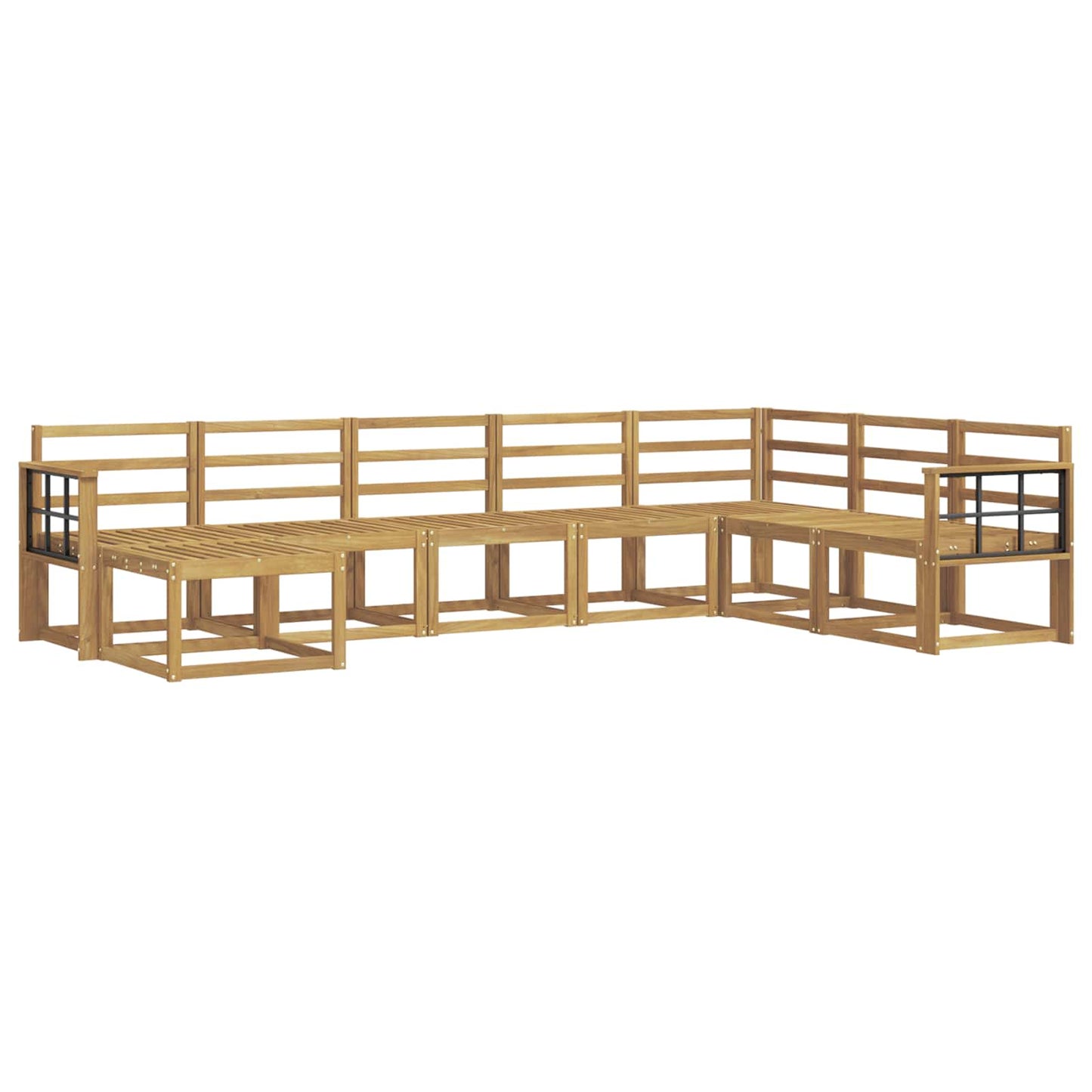 Buiten bankenset 8 pcs Wit Massief Acaciahout