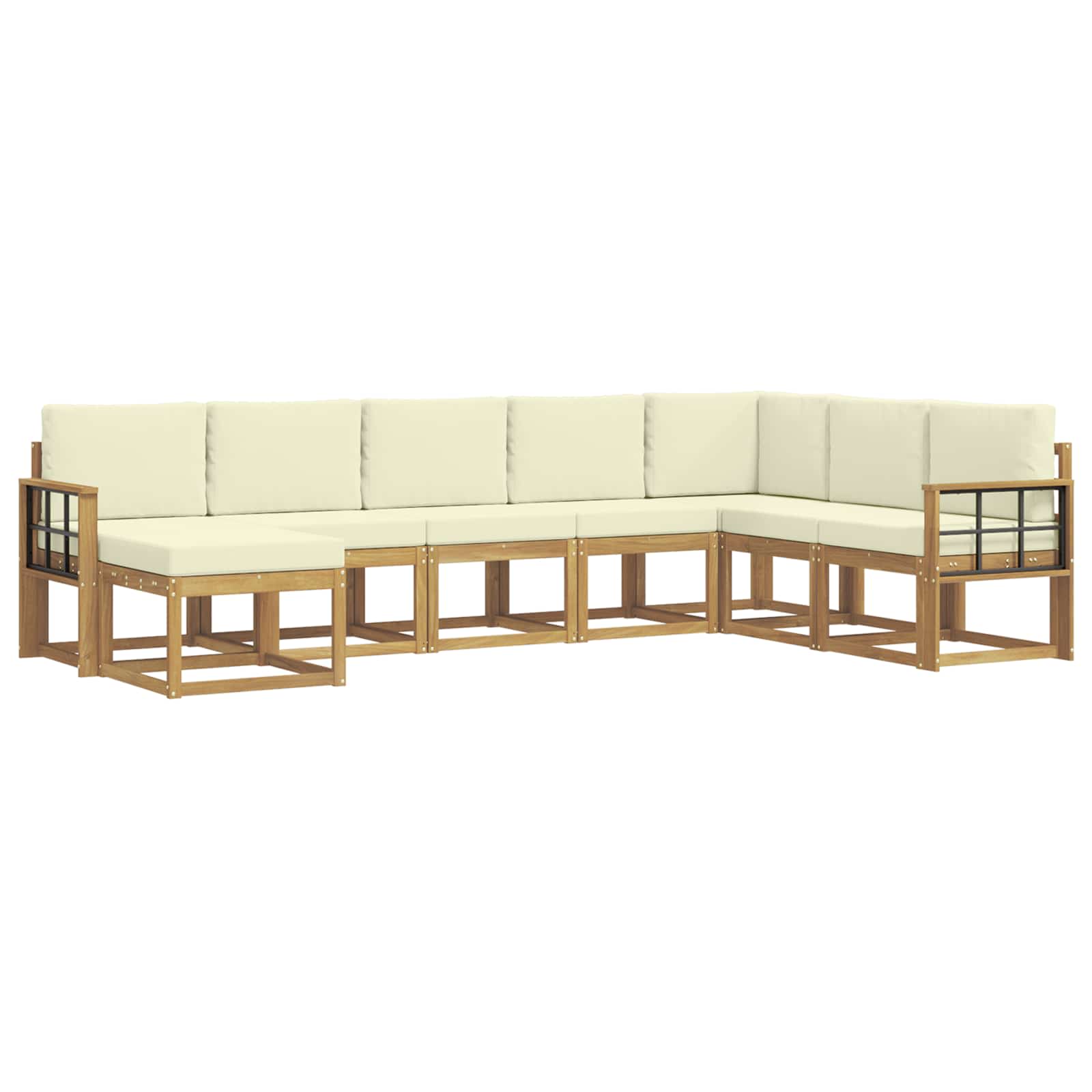 Buiten bankenset met kussen 8 pcs Wit en crèmekleurig is nu te koop bij PeponiXL, paradijselijk wonen!