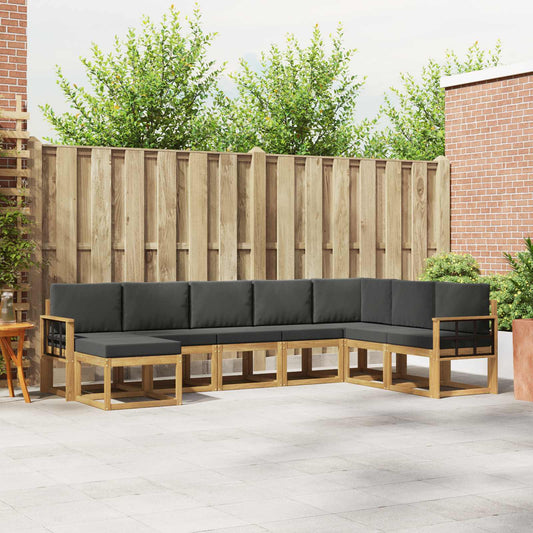 Buiten bankenset met kussen 8 pcs Wit en antracietkleurig is nu te koop bij PeponiXL, paradijselijk wonen!