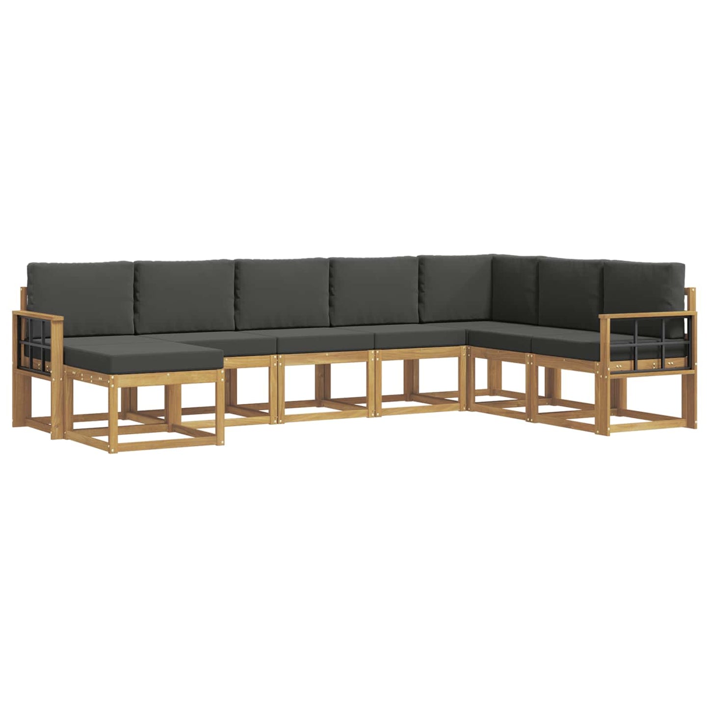 Buiten bankenset met kussen 8 pcs Wit en antracietkleurig is nu te koop bij PeponiXL, paradijselijk wonen!
