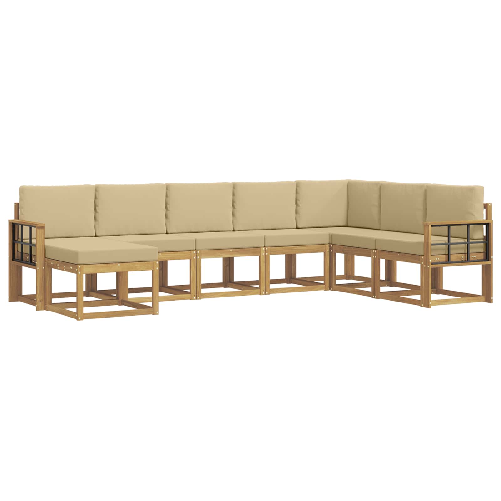 Buiten bankenset met kussen 8 pcs Wit en Beige is nu te koop bij PeponiXL, paradijselijk wonen!