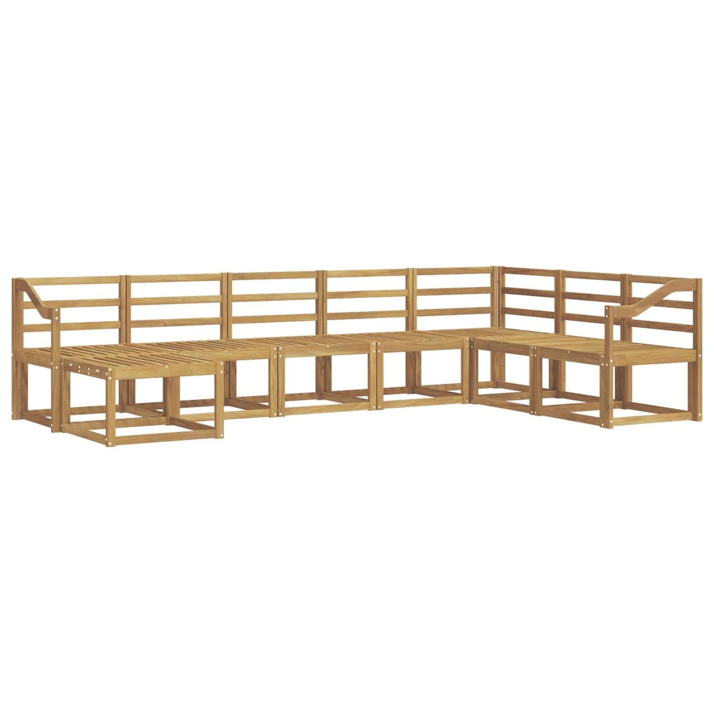 Buiten bankenset 8 pcs Wit Massief Acaciahout