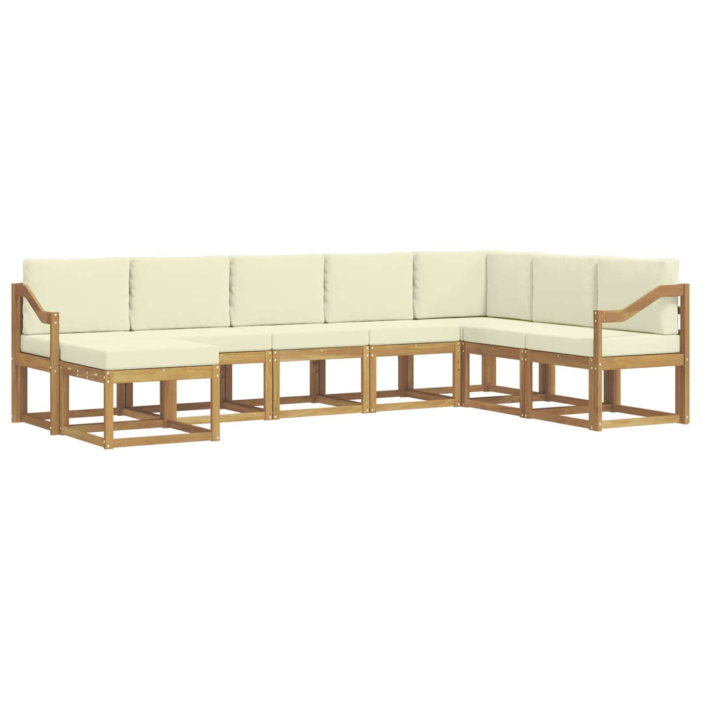 Buiten bankenset met kussen 8 pcs Wit en crèmekleurig is nu te koop bij PeponiXL, paradijselijk wonen!