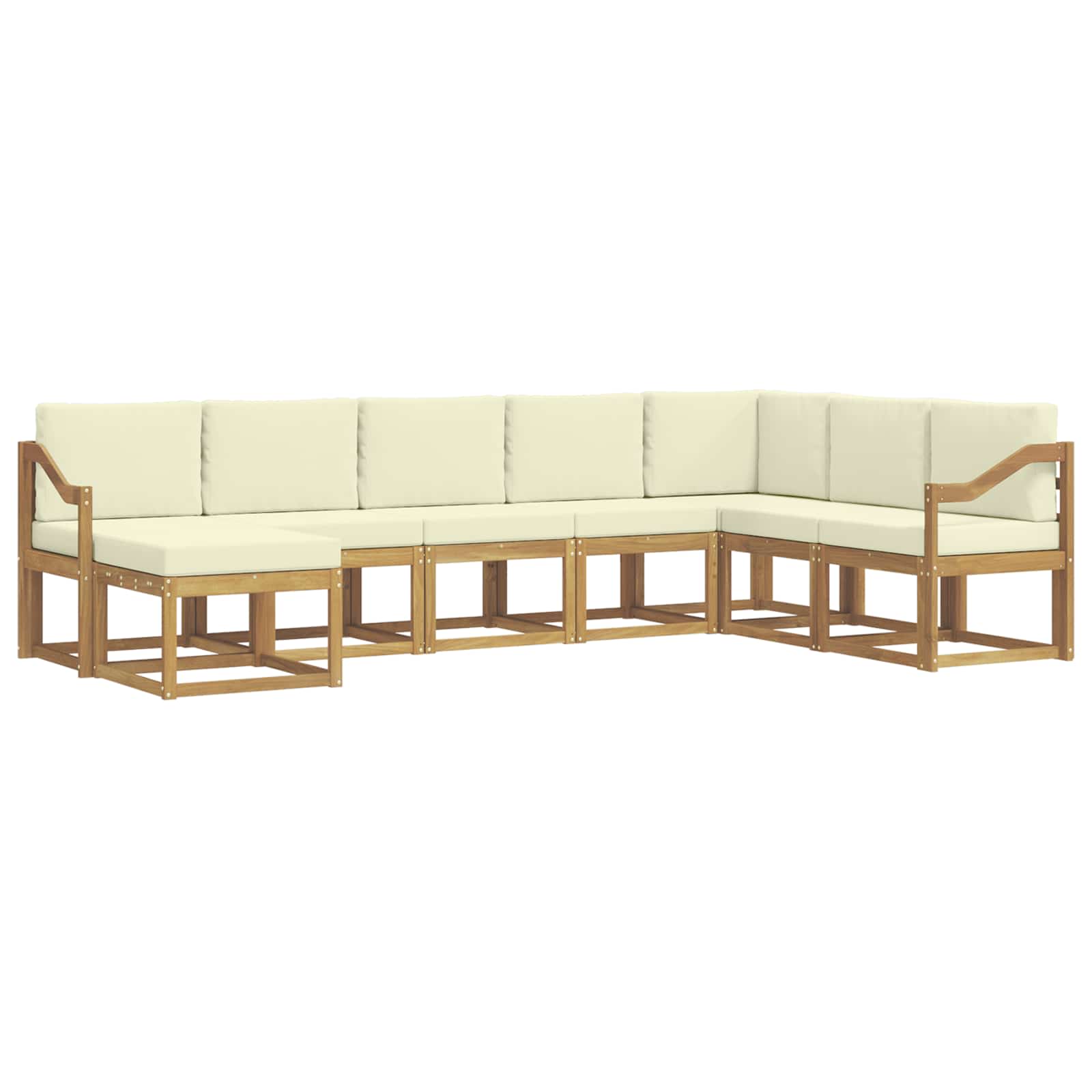 Buiten bankenset met kussen 8 pcs Wit en crèmekleurig is nu te koop bij PeponiXL, paradijselijk wonen!