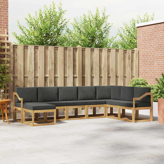 Buiten bankenset met kussen 8 pcs Wit en antracietkleurig is nu te koop bij PeponiXL, paradijselijk wonen!