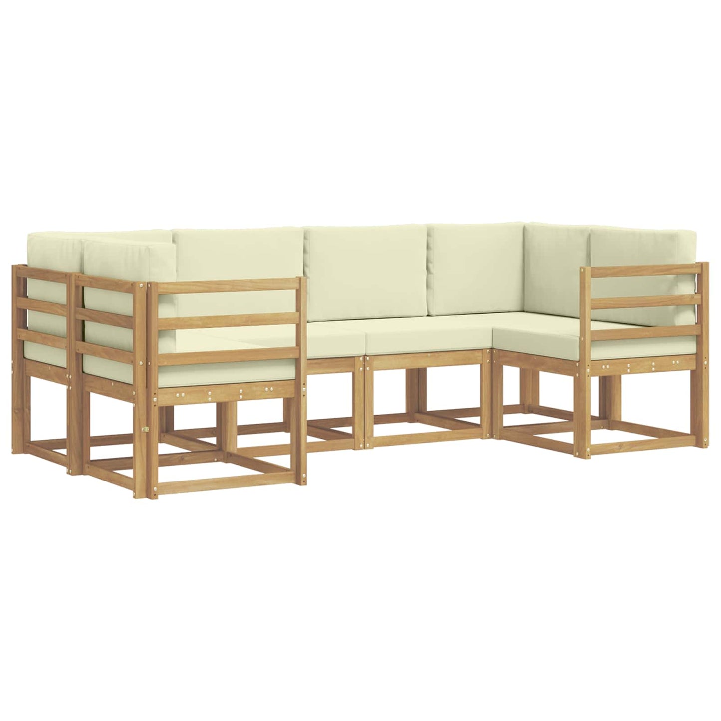 Buiten bankenset met kussen 6 pcs Wit en crèmekleurig is nu te koop bij PeponiXL, paradijselijk wonen!