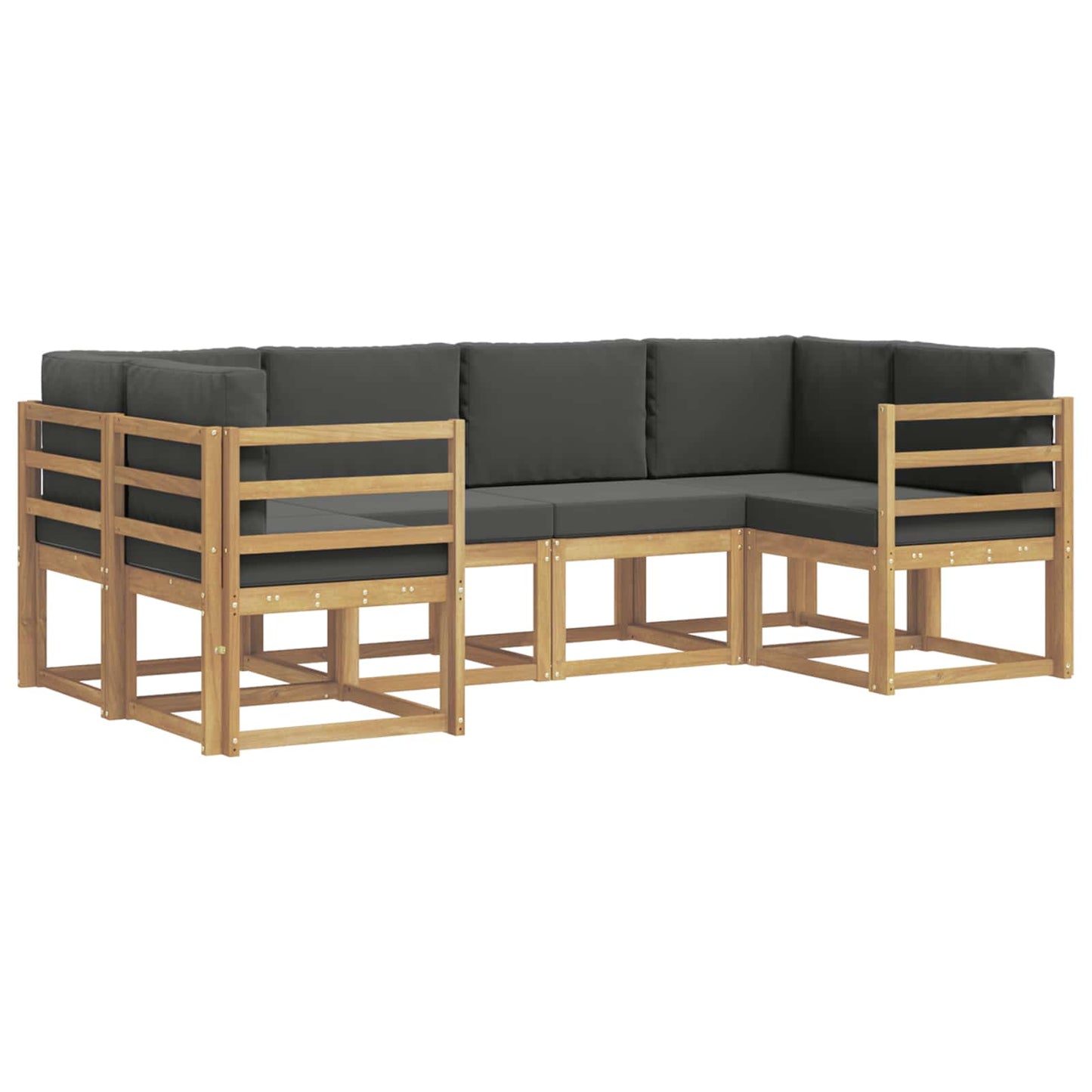 Buiten bankenset met kussen 6 pcs Wit en antracietkleurig is nu te koop bij PeponiXL, paradijselijk wonen!
