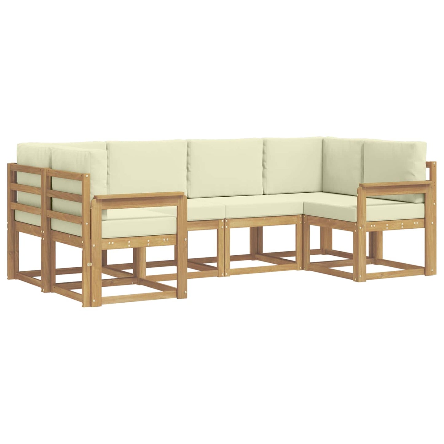 Buiten bankenset met kussen 6 pcs Wit en crèmekleurig is nu te koop bij PeponiXL, paradijselijk wonen!