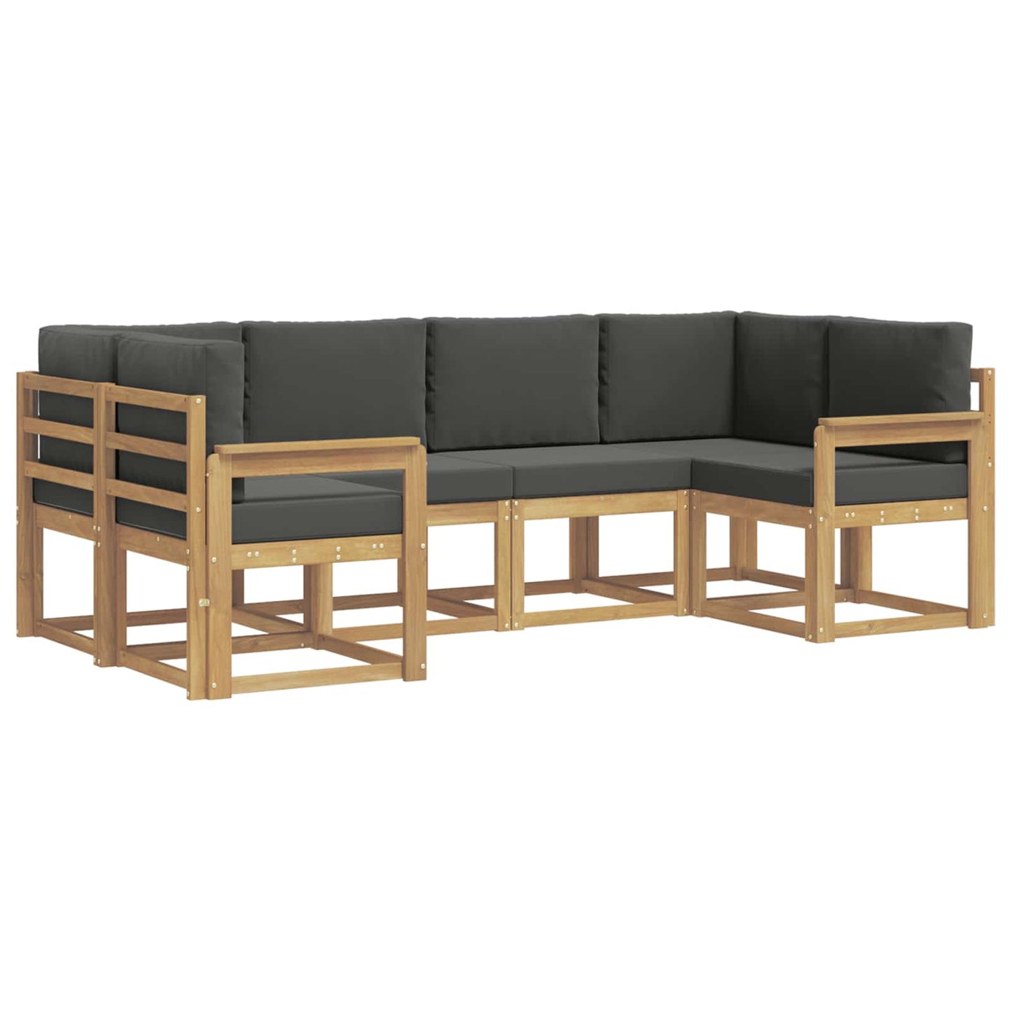 Buiten bankenset met kussen 6 pcs Wit en antracietkleurig is nu te koop bij PeponiXL, paradijselijk wonen!