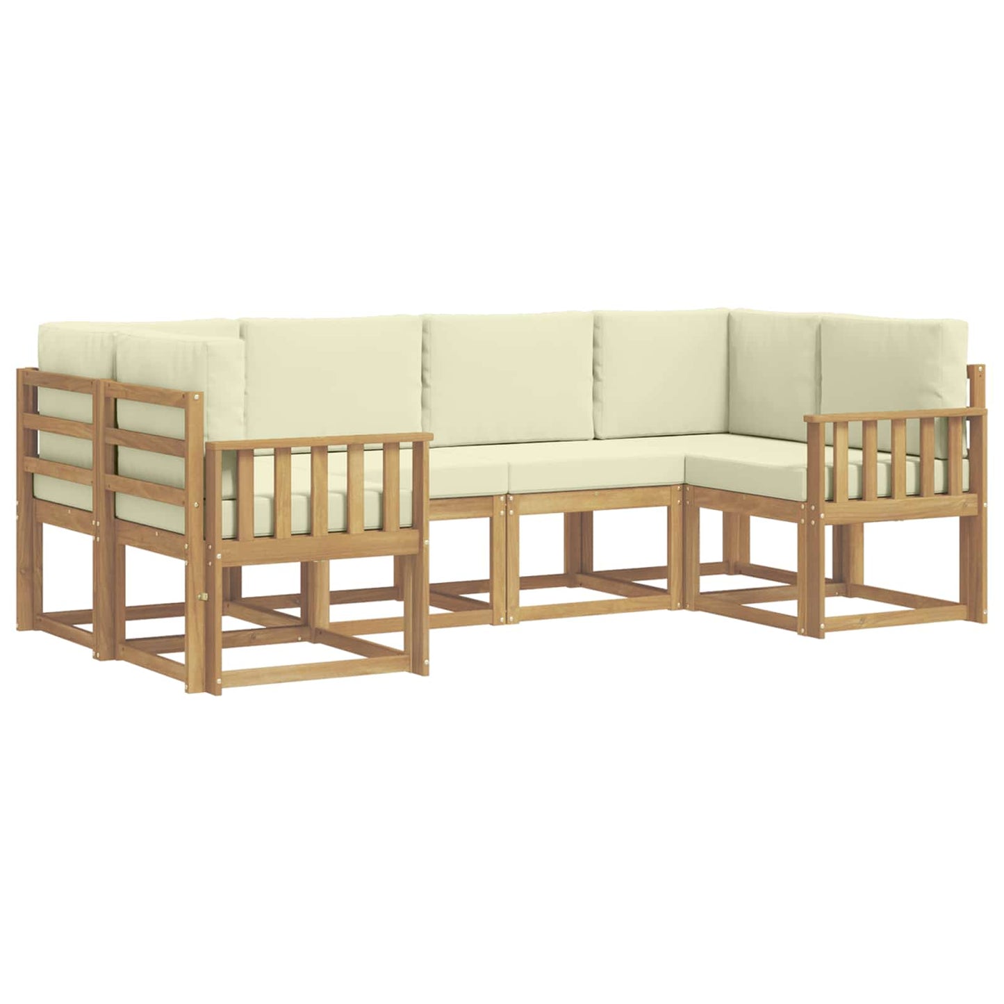 Buiten bankenset met kussen 6 pcs Wit en crèmekleurig is nu te koop bij PeponiXL, paradijselijk wonen!