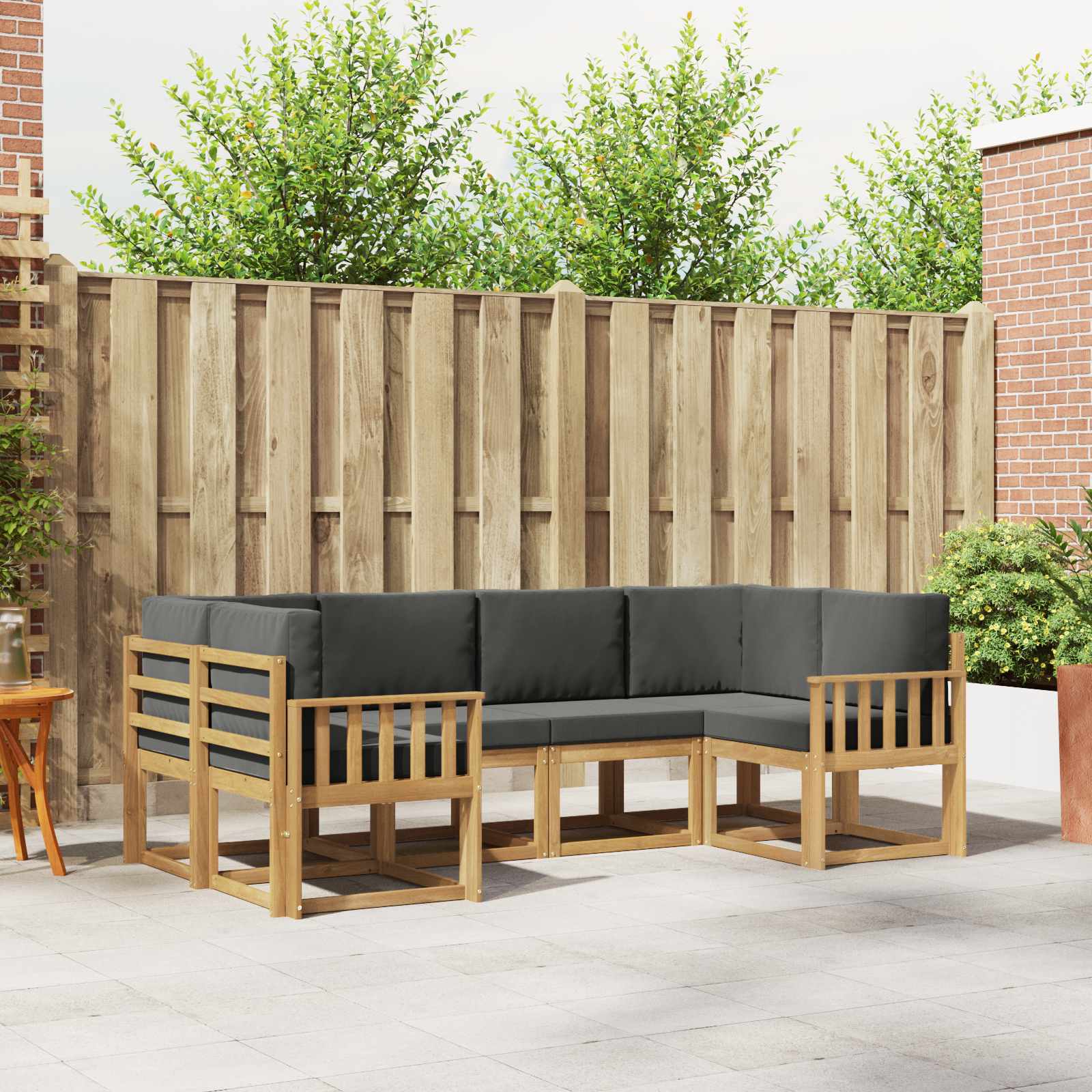 Buiten bankenset met kussen 6 pcs Wit en antracietkleurig is nu te koop bij PeponiXL, paradijselijk wonen!