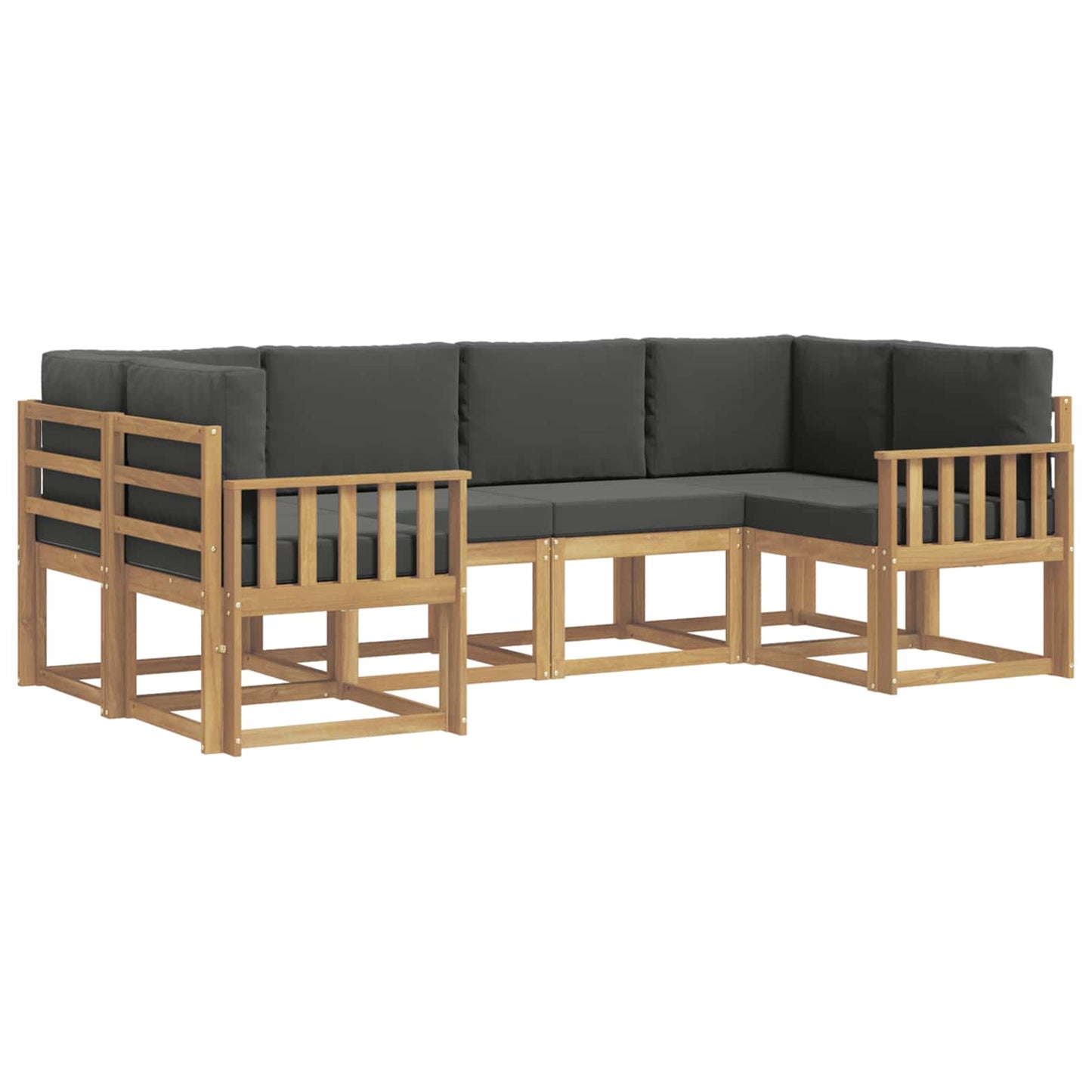Buiten bankenset met kussen 6 pcs Wit en antracietkleurig is nu te koop bij PeponiXL, paradijselijk wonen!