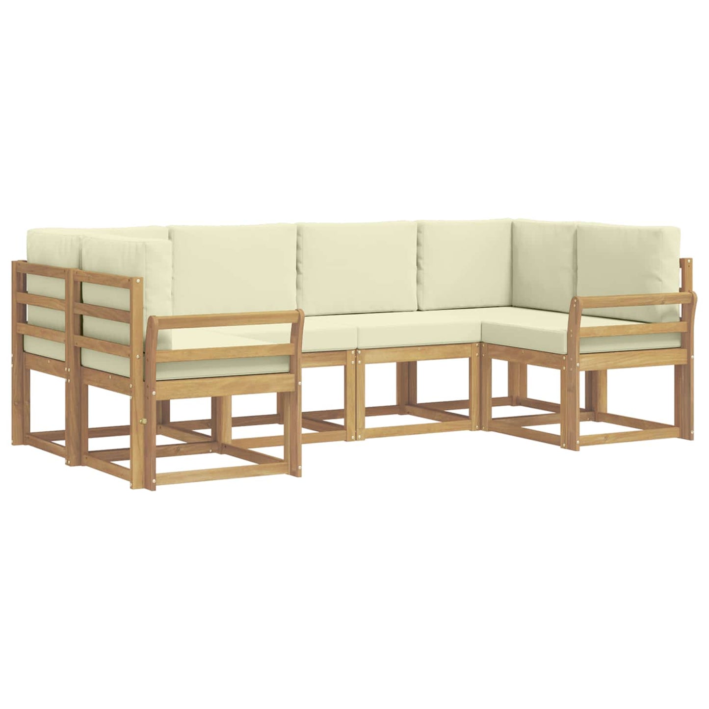 Buiten bankenset met kussen 6 pcs Wit en crèmekleurig is nu te koop bij PeponiXL, paradijselijk wonen!
