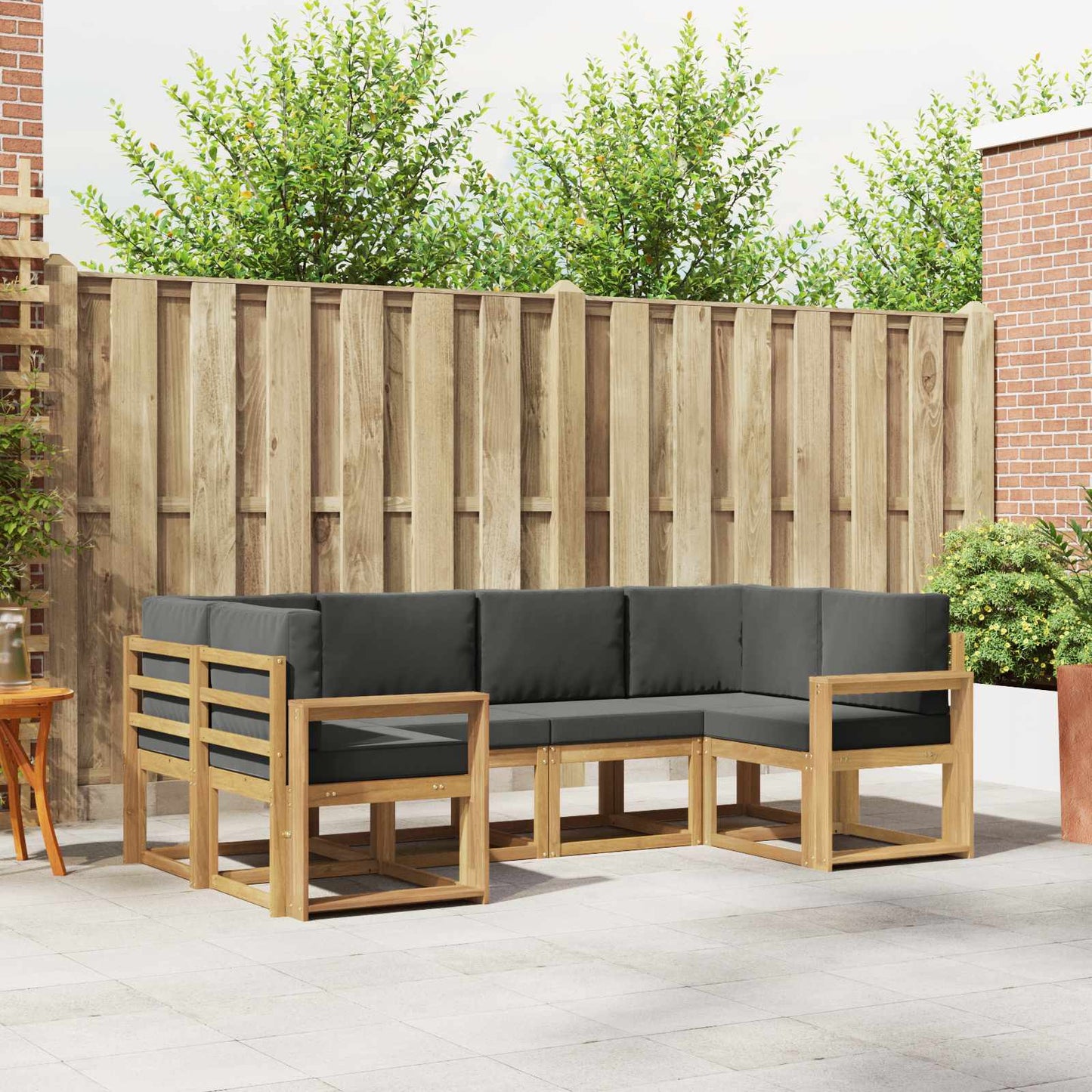 Buiten bankenset met kussen 6 pcs Wit en antracietkleurig is nu te koop bij PeponiXL, paradijselijk wonen!