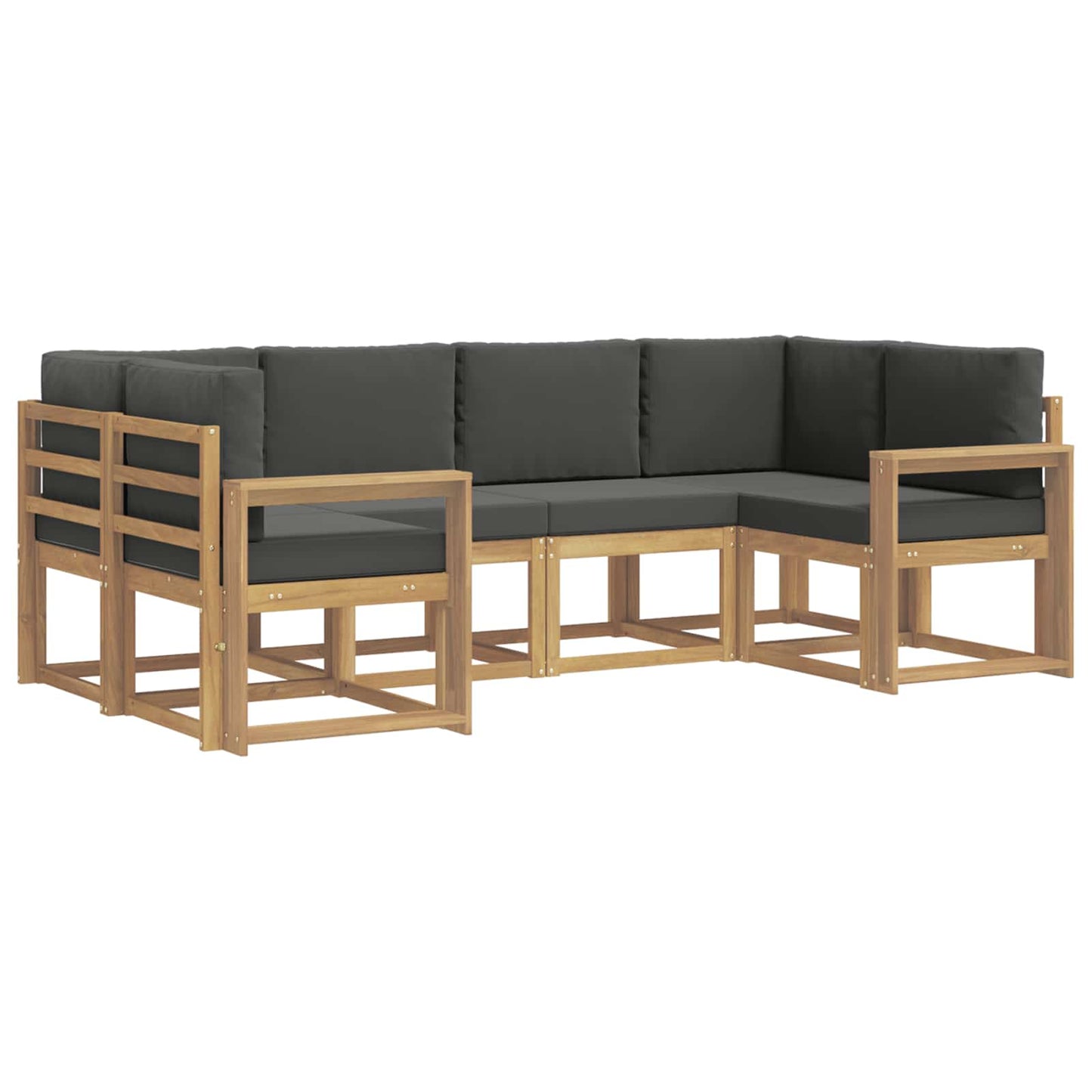 Buiten bankenset met kussen 6 pcs Wit en antracietkleurig is nu te koop bij PeponiXL, paradijselijk wonen!