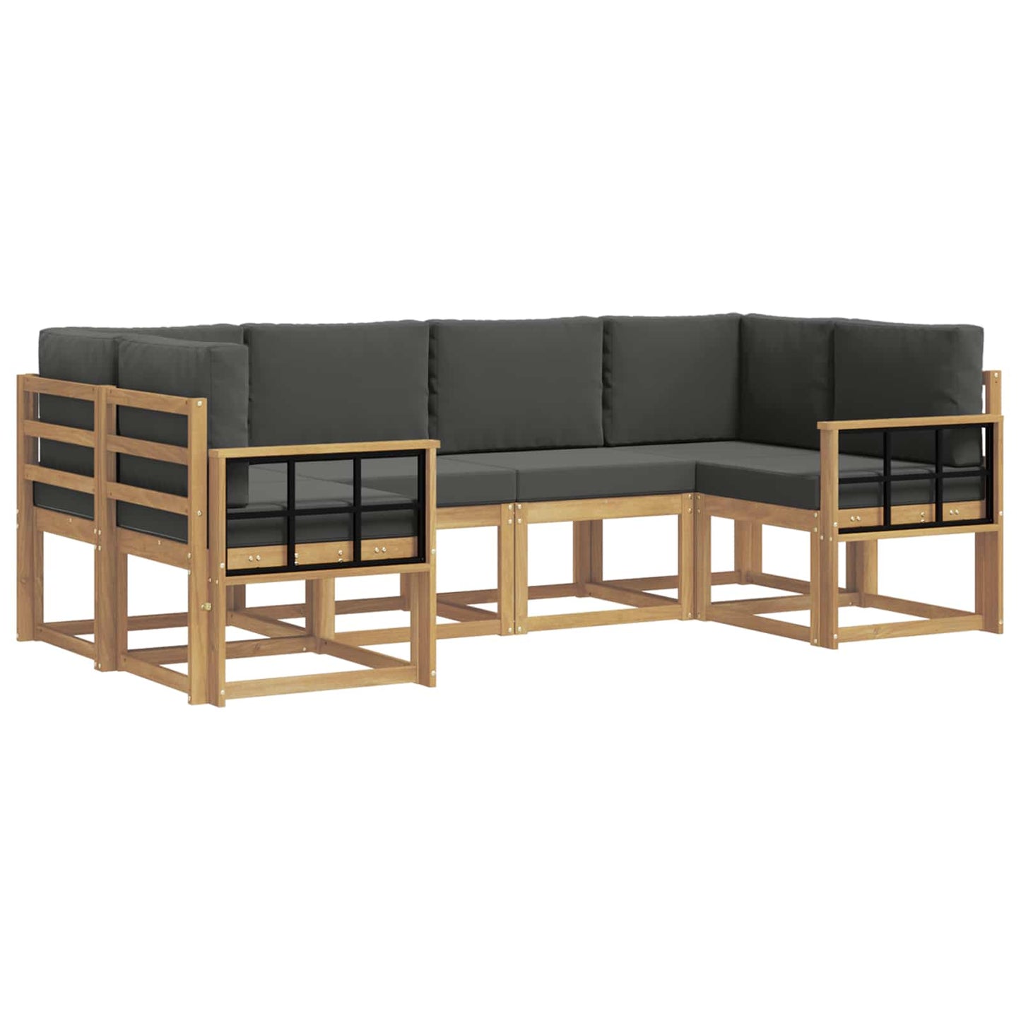 Buiten bankenset met kussen 6 pcs Wit en antracietkleurig is nu te koop bij PeponiXL, paradijselijk wonen!