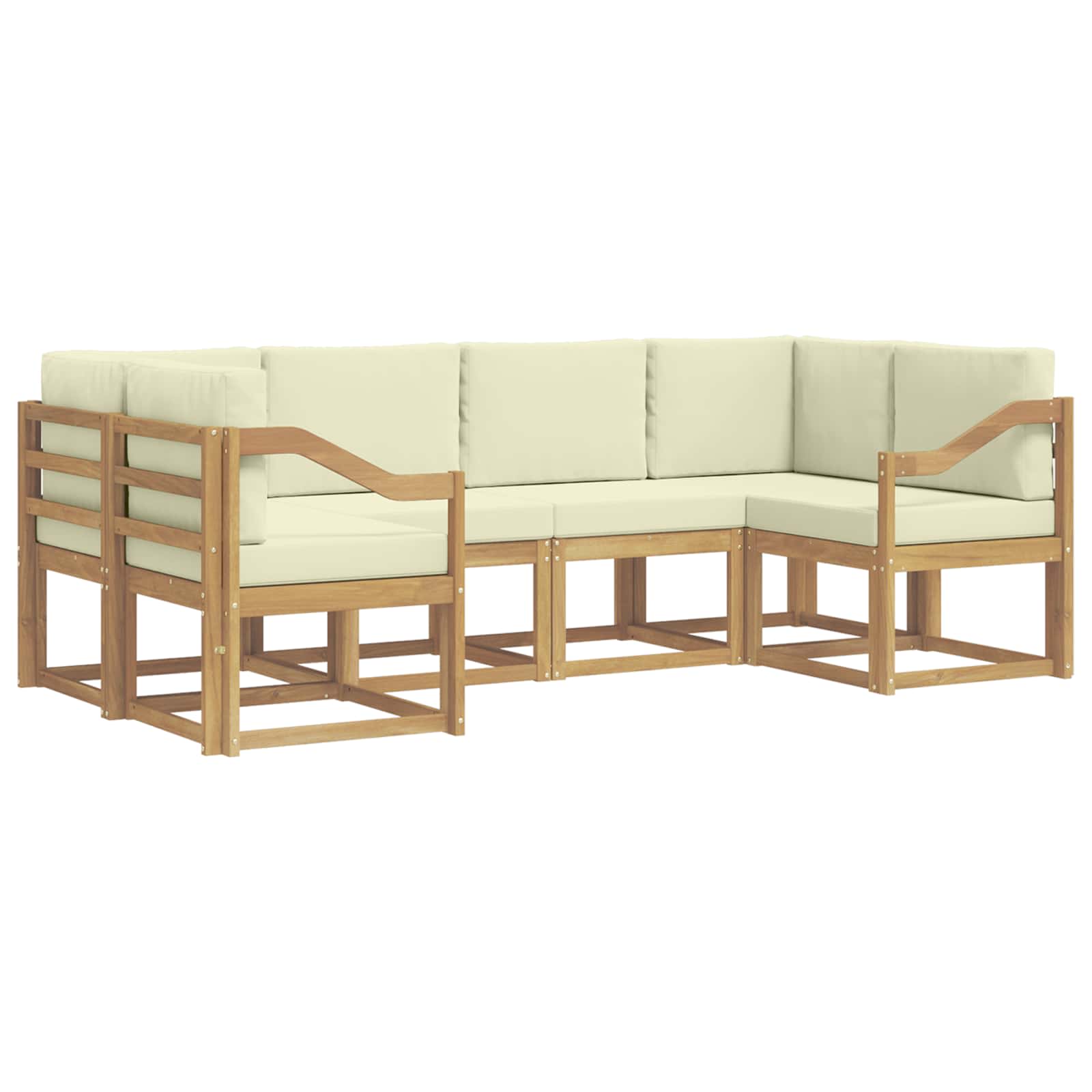 Buiten bankenset met kussen 6 pcs Wit en crèmekleurig is nu te koop bij PeponiXL, paradijselijk wonen!
