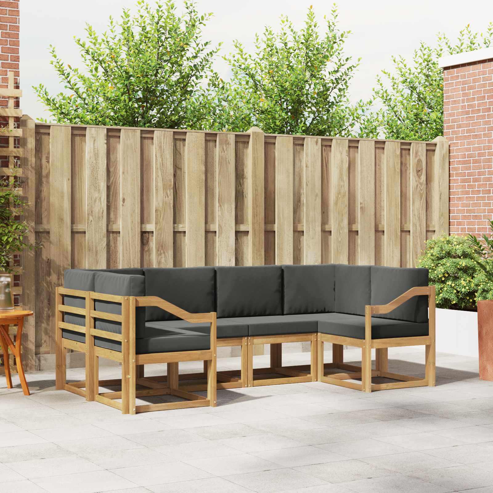 Buiten bankenset met kussen 6 pcs Wit en antracietkleurig is nu te koop bij PeponiXL, paradijselijk wonen!