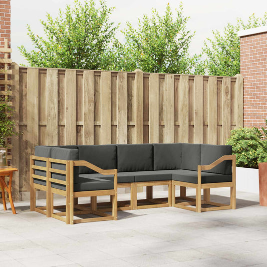 Buiten bankenset met kussen 6 pcs Wit en antracietkleurig is nu te koop bij PeponiXL, paradijselijk wonen!