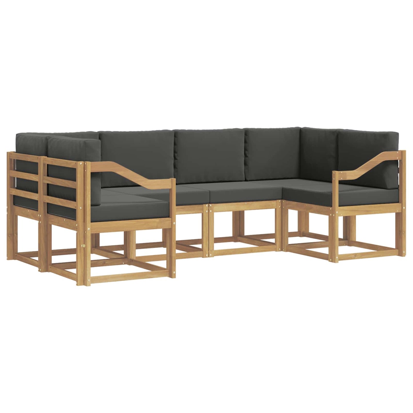 Buiten bankenset met kussen 6 pcs Wit en antracietkleurig is nu te koop bij PeponiXL, paradijselijk wonen!