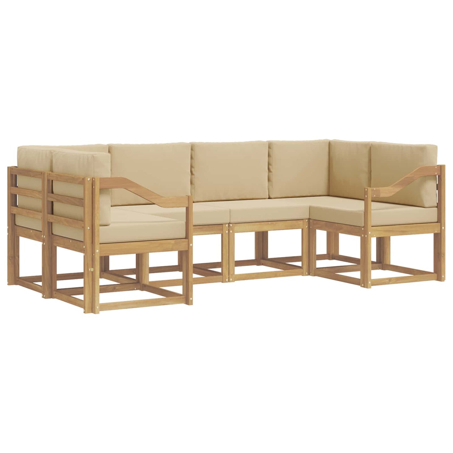 Buiten bankenset met kussen 6 pcs Wit en Beige is nu te koop bij PeponiXL, paradijselijk wonen!