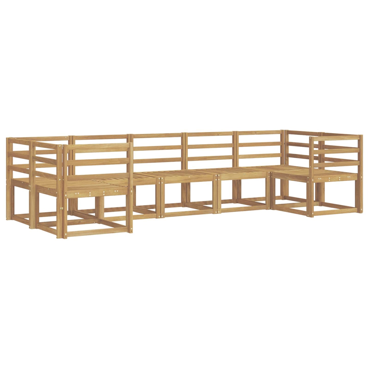 Buiten bankenset 7 pcs Wit Massief Acaciahout