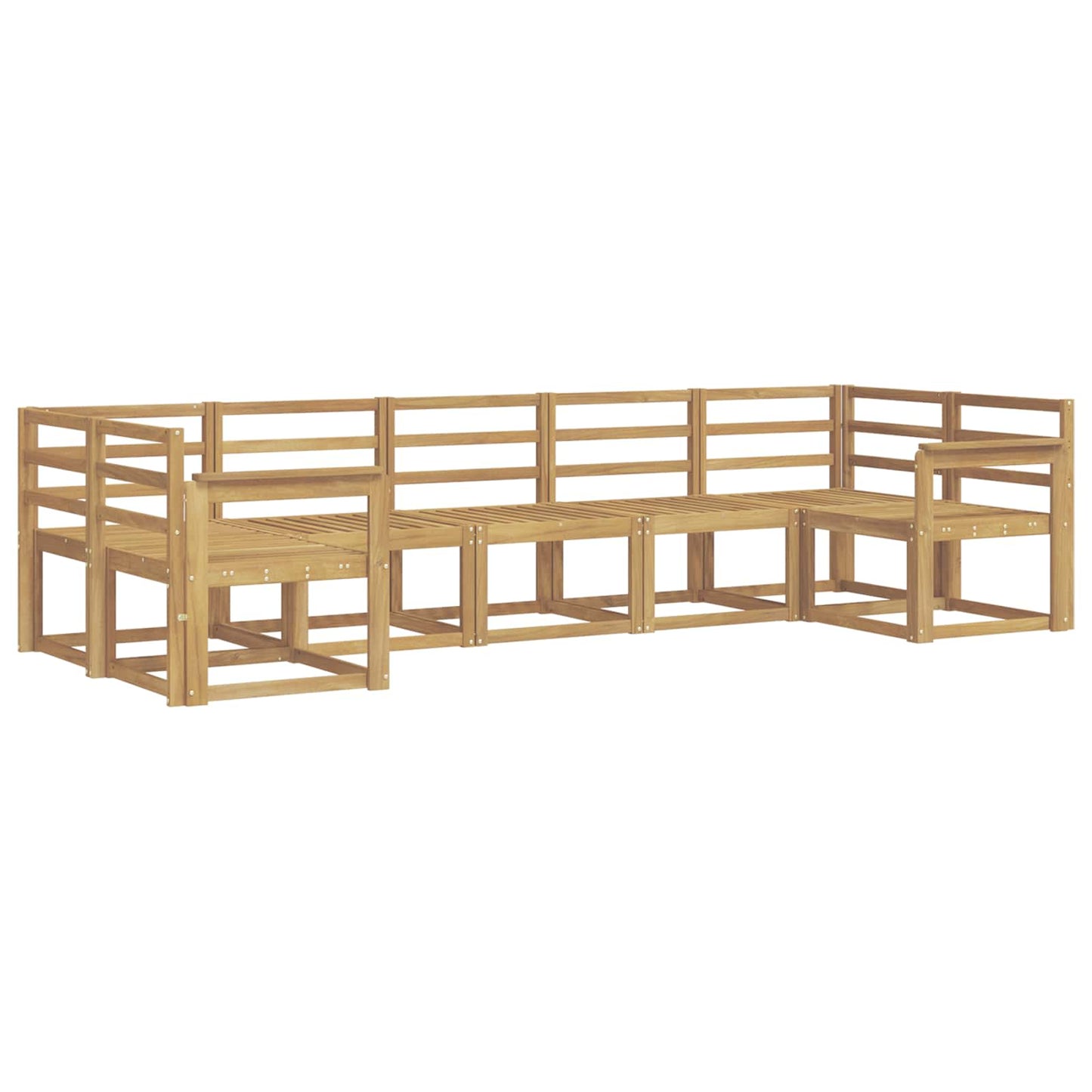 Buiten bankenset 7 pcs Wit Massief Acaciahout
