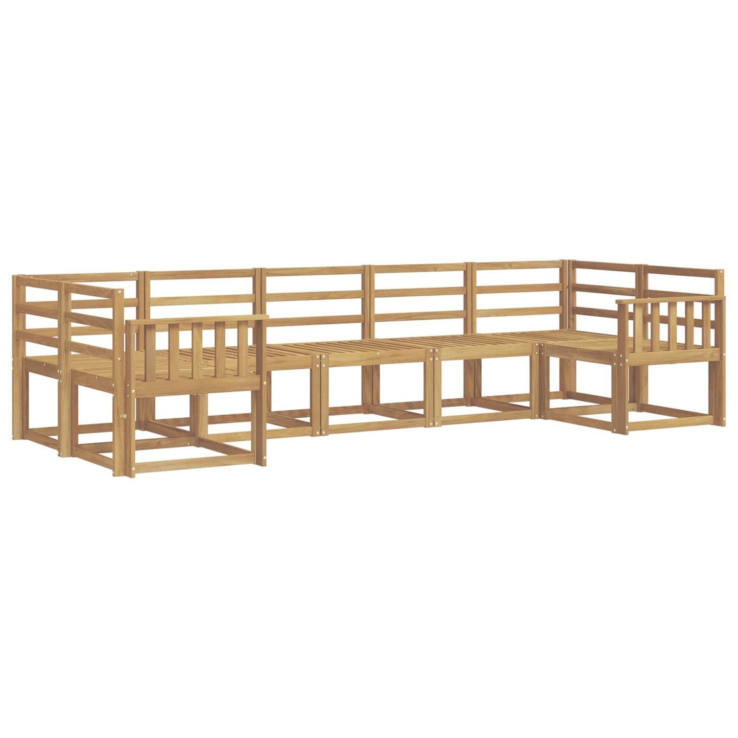 Buiten bankenset 7 pcs Wit Massief Acaciahout