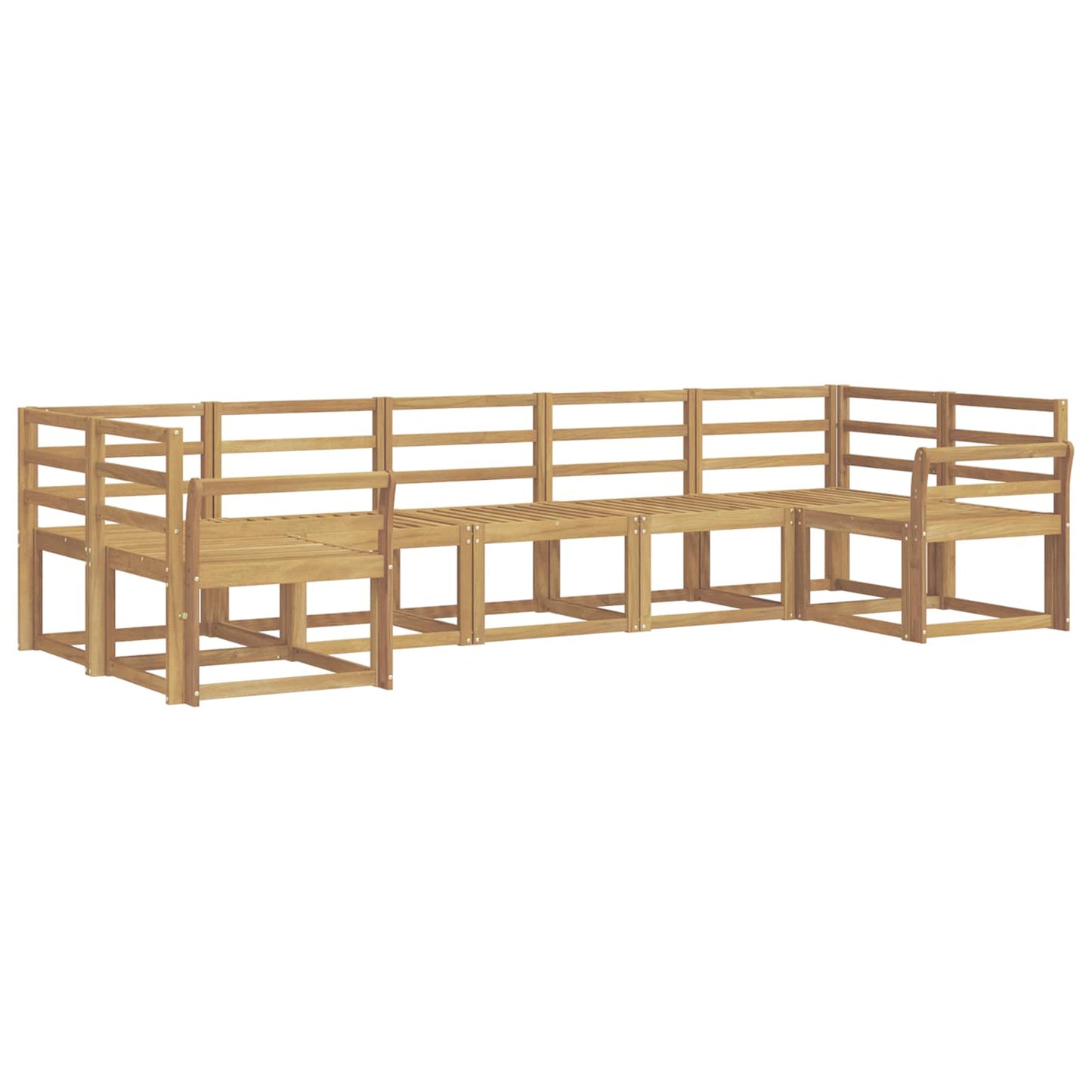 Buiten bankenset 7 pcs Wit Massief Acaciahout