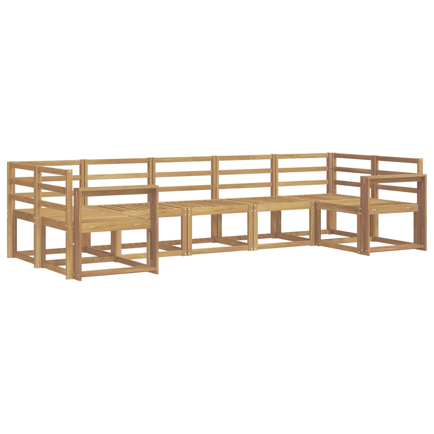 Buiten bankenset 7 pcs Wit Massief Acaciahout