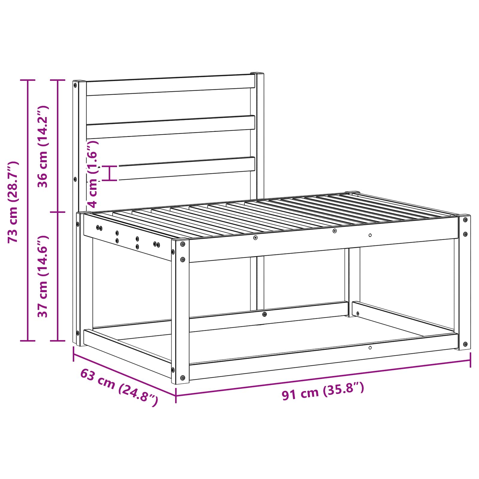 Buiten bankenset 2 pcs Wit 182,5 x 63 x 73 cm is nu te koop bij PeponiXL, paradijselijk wonen!