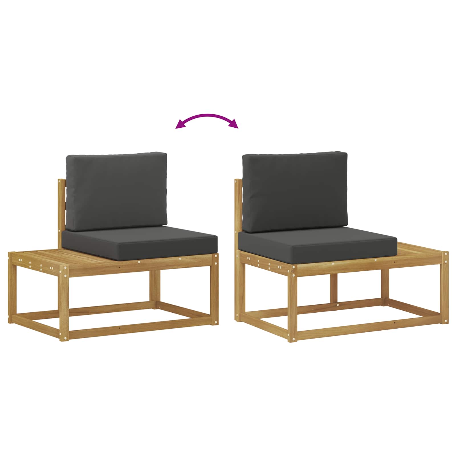 Buiten bankenset 2 pcs Wit en antracietkleurig Polyester is nu te koop bij PeponiXL, paradijselijk wonen!