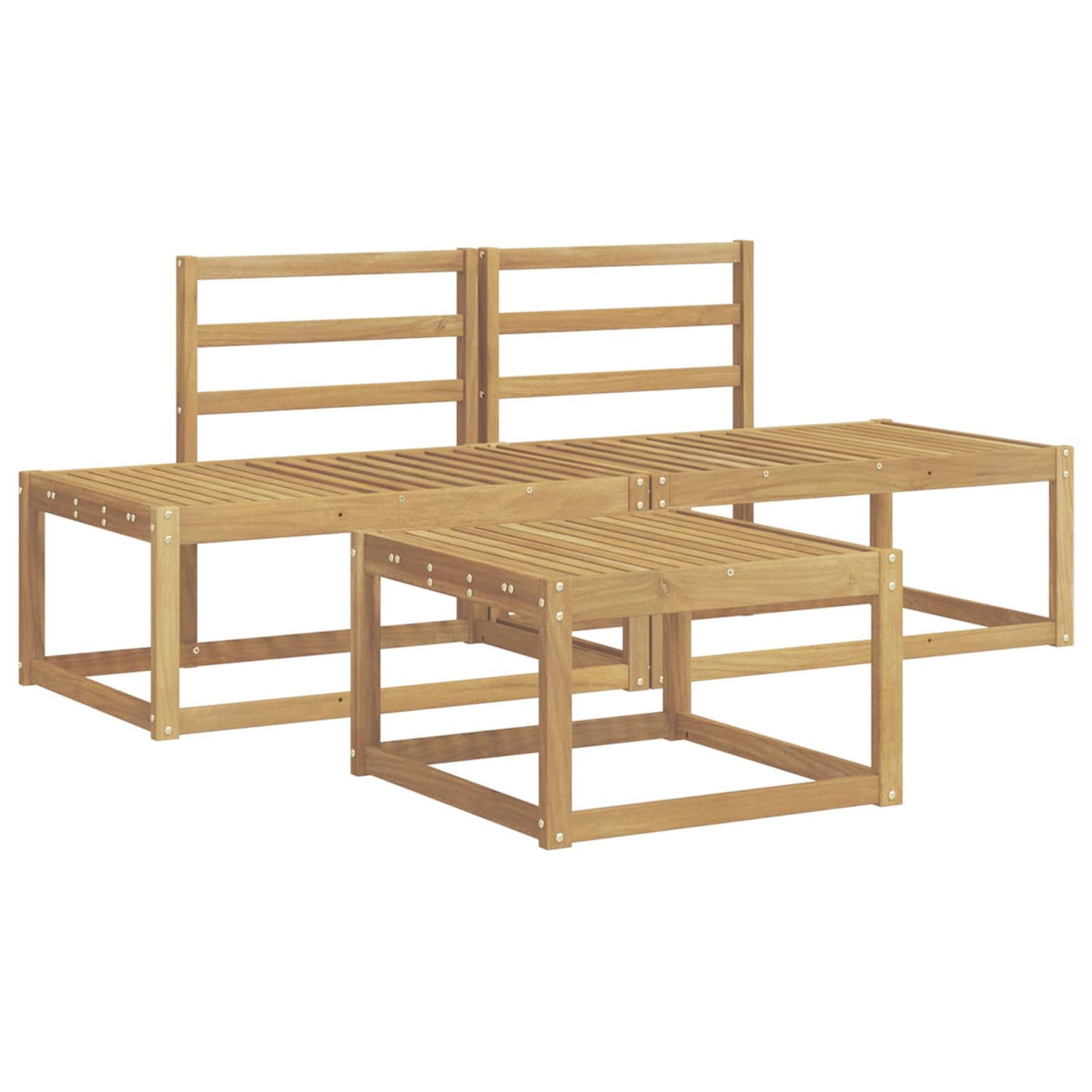 Buiten bankenset 3 pcs Wit Massief Acaciahout is nu te koop bij PeponiXL, paradijselijk wonen!