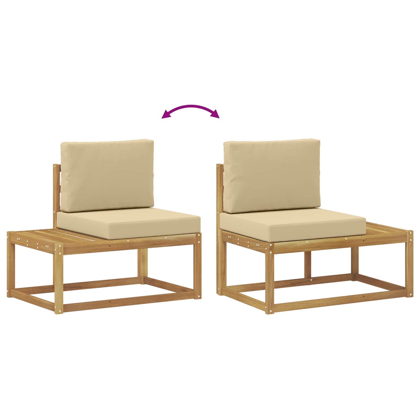 Buiten bankenset met kussen 3 pcs Wit en Beige Polyester is nu te koop bij PeponiXL, paradijselijk wonen!