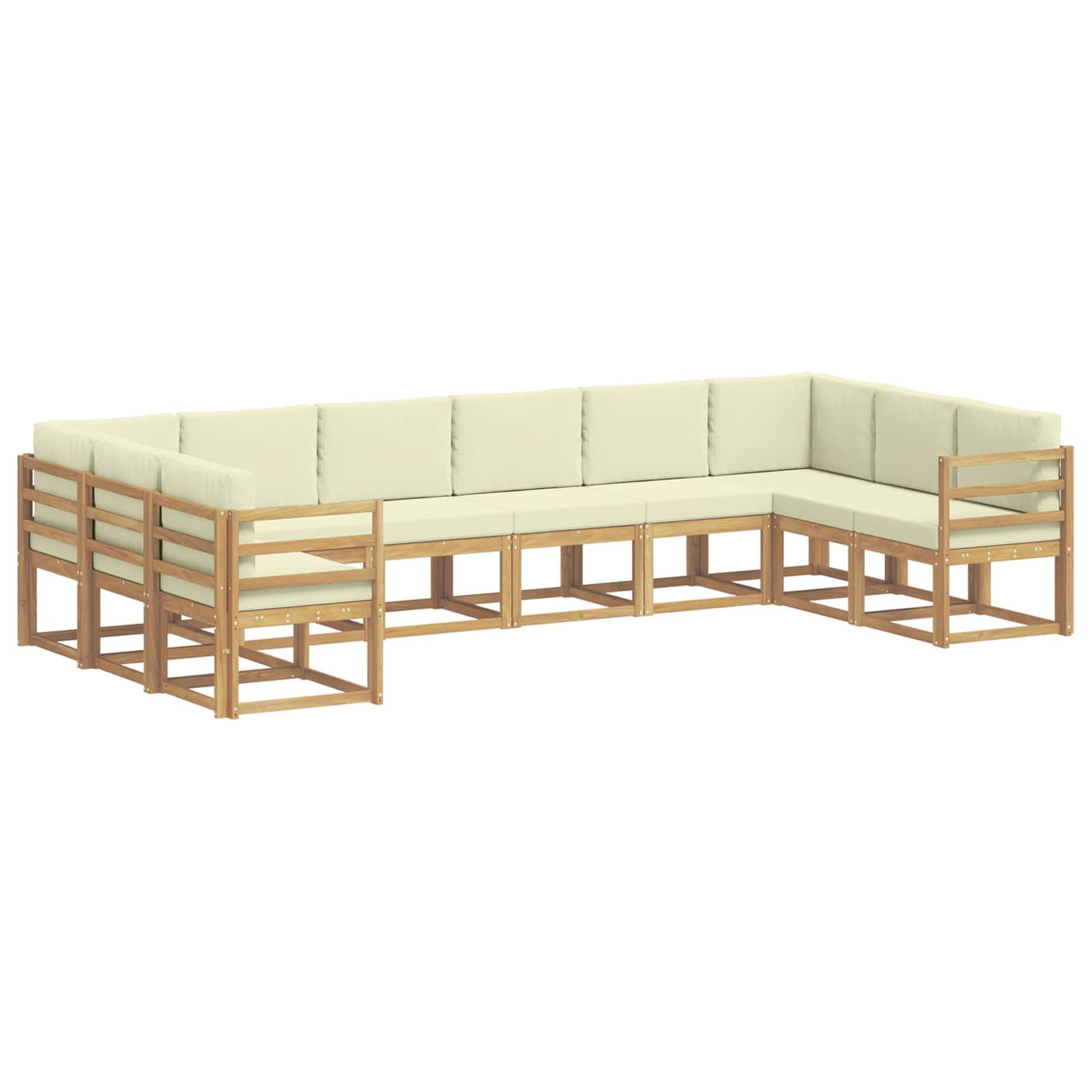 Buiten bankenset met kussen 10 pcs Wit en crèmekleurig is nu te koop bij PeponiXL, paradijselijk wonen!