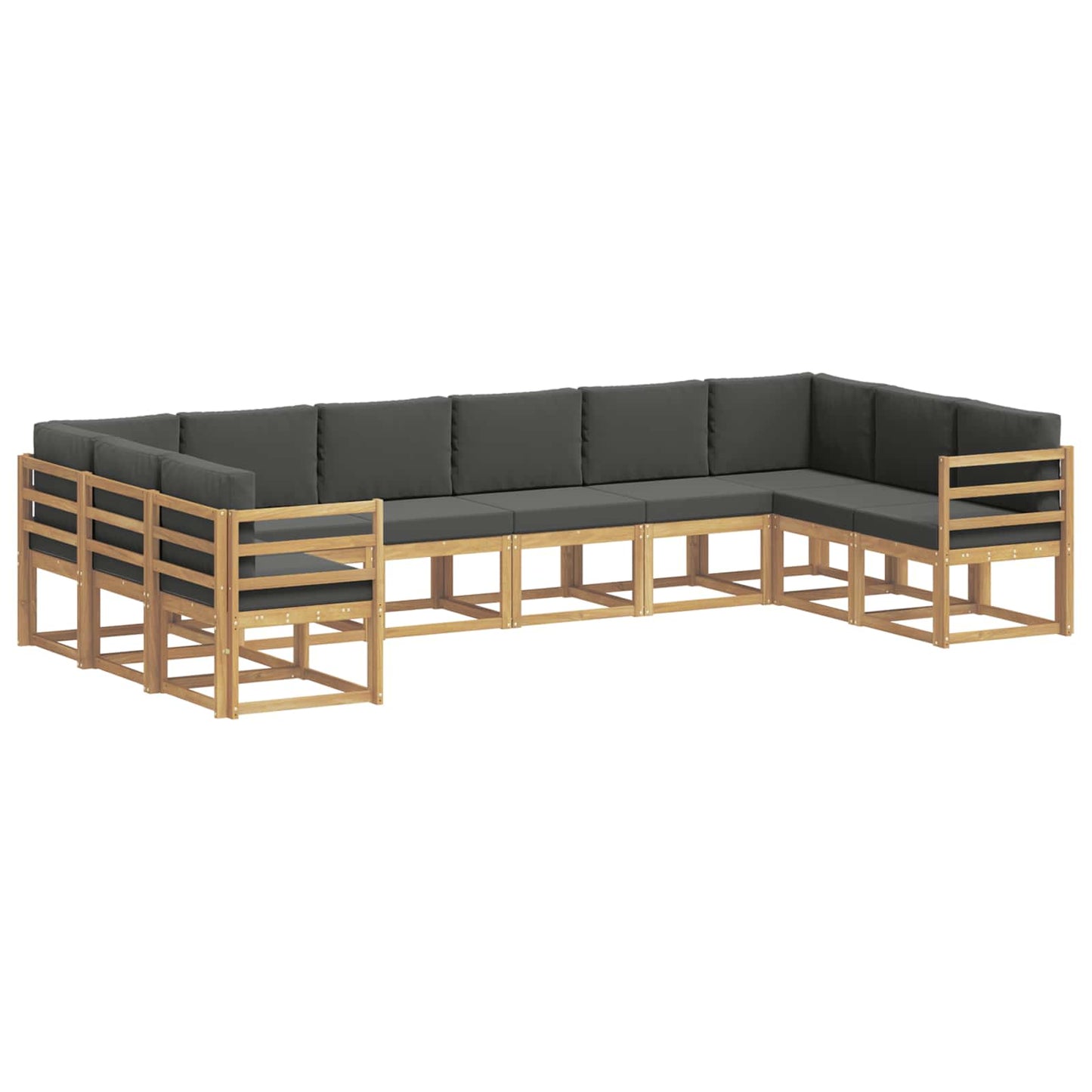 Buiten bankenset met kussen 10 pcs Wit en antracietkleurig is nu te koop bij PeponiXL, paradijselijk wonen!