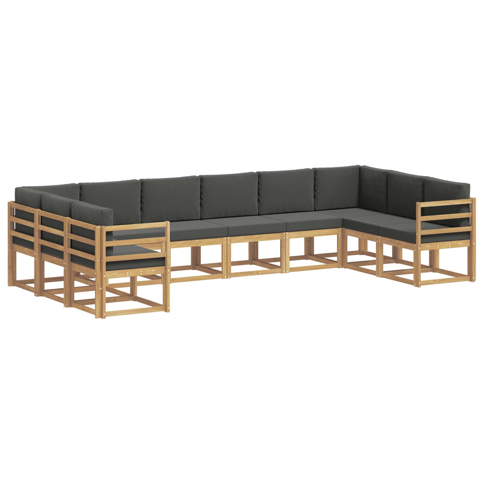 Buiten bankenset met kussen 10 pcs Wit en antracietkleurig is nu te koop bij PeponiXL, paradijselijk wonen!