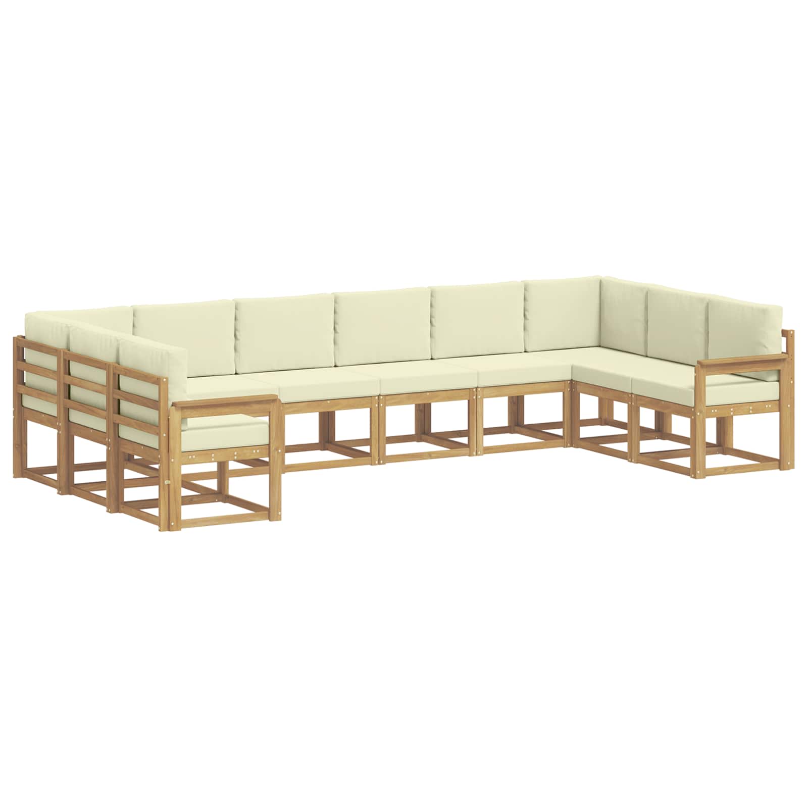 Buiten bankenset met kussen 10 pcs Wit en crèmekleurig is nu te koop bij PeponiXL, paradijselijk wonen!
